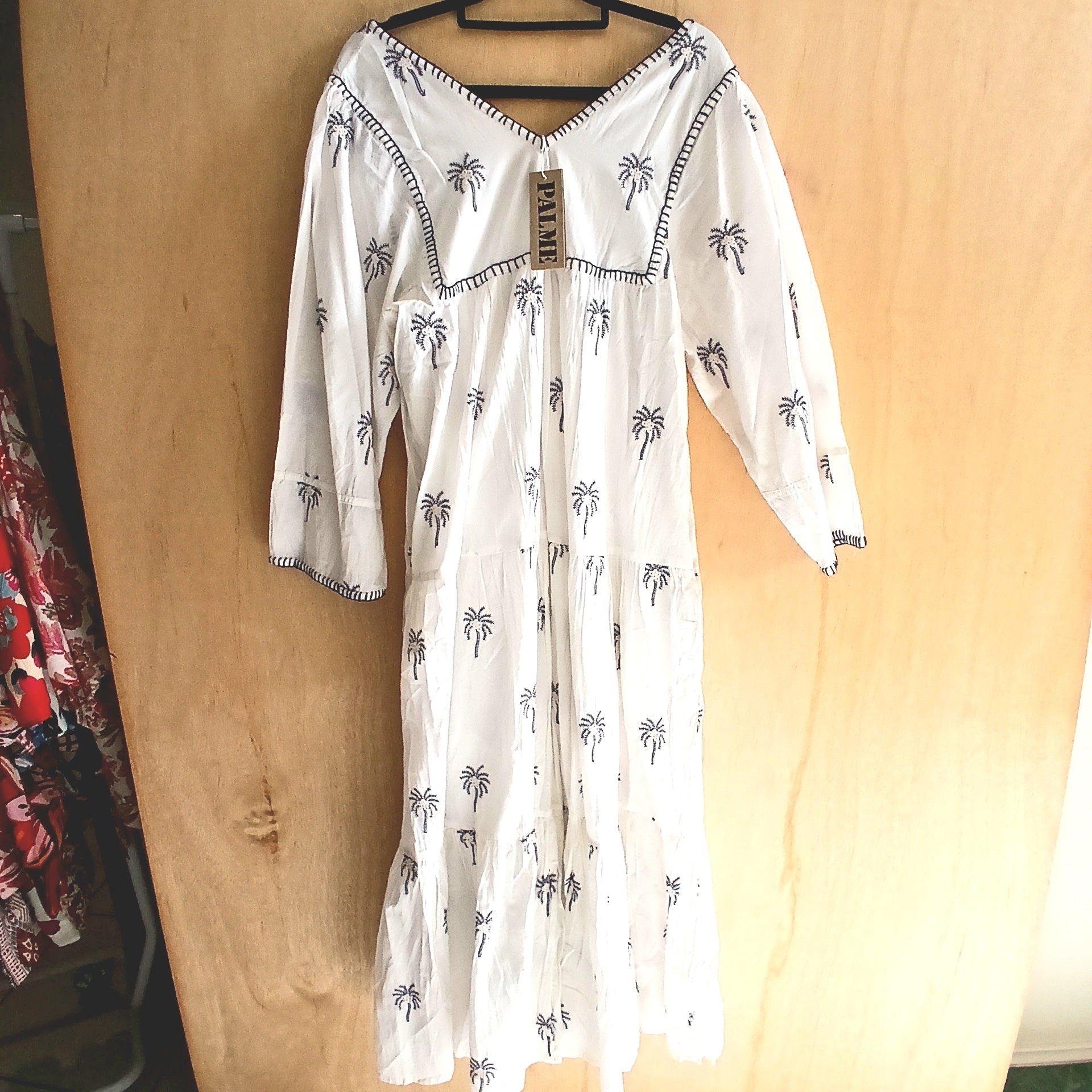 PRE-ORDER Long Pure Cotton Summer Dress with Long Sleeve 67048