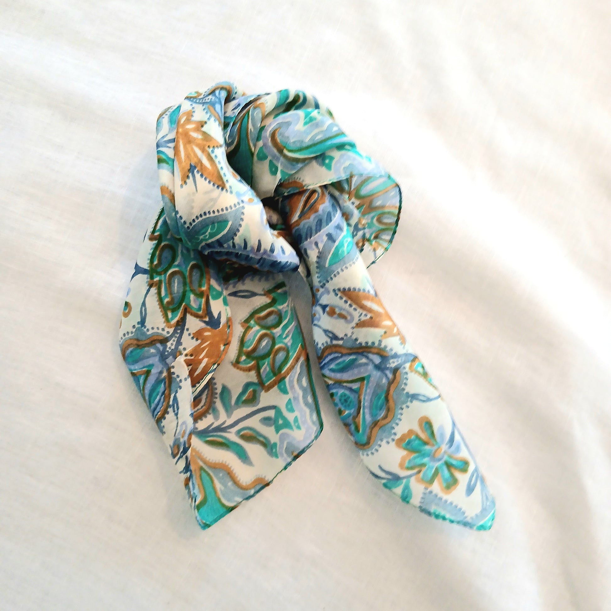 Necktie Silk Scarf - Whimsical Floral Print ZS-1024/S
