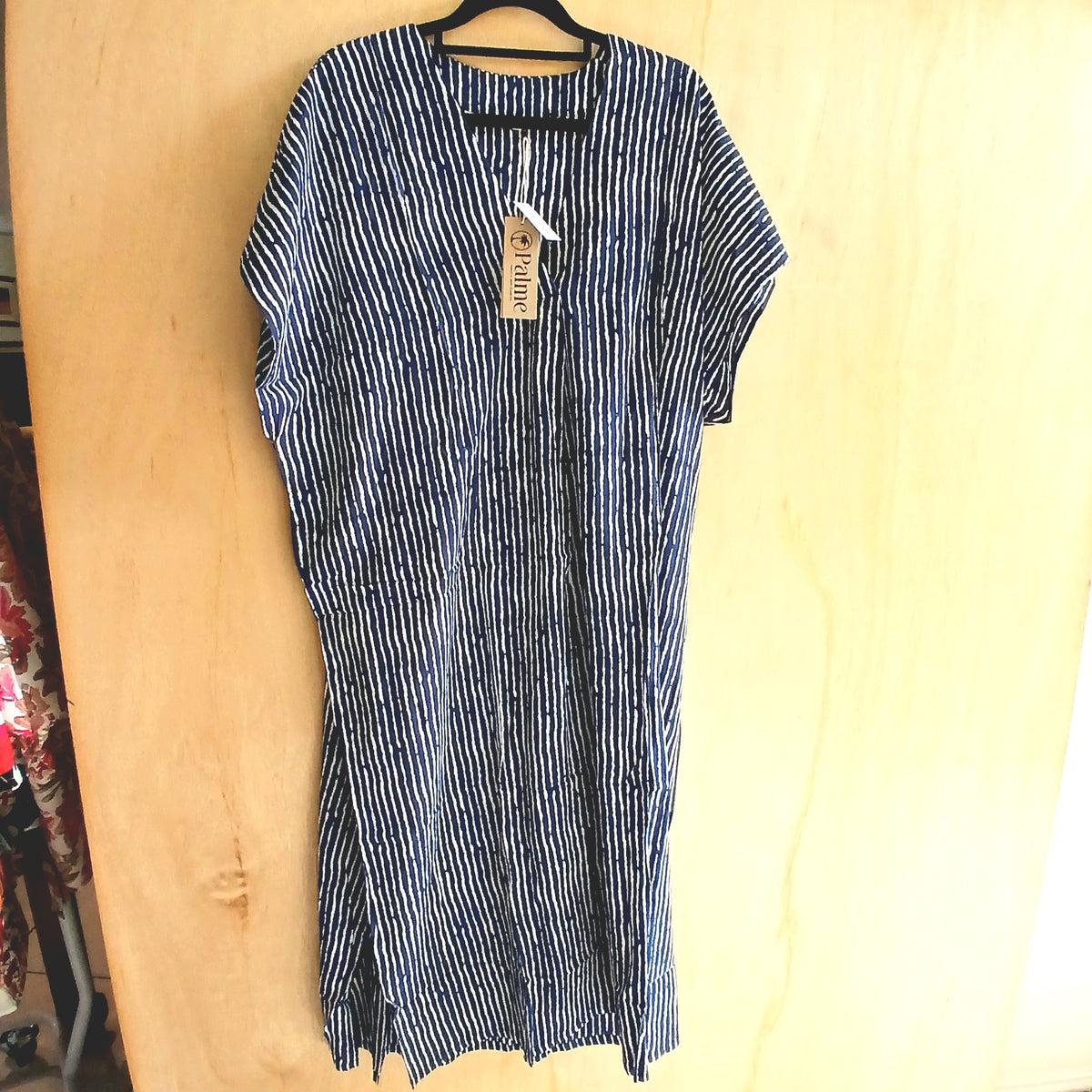 Oversized Viscose Dress with Pockets 66982 Navy