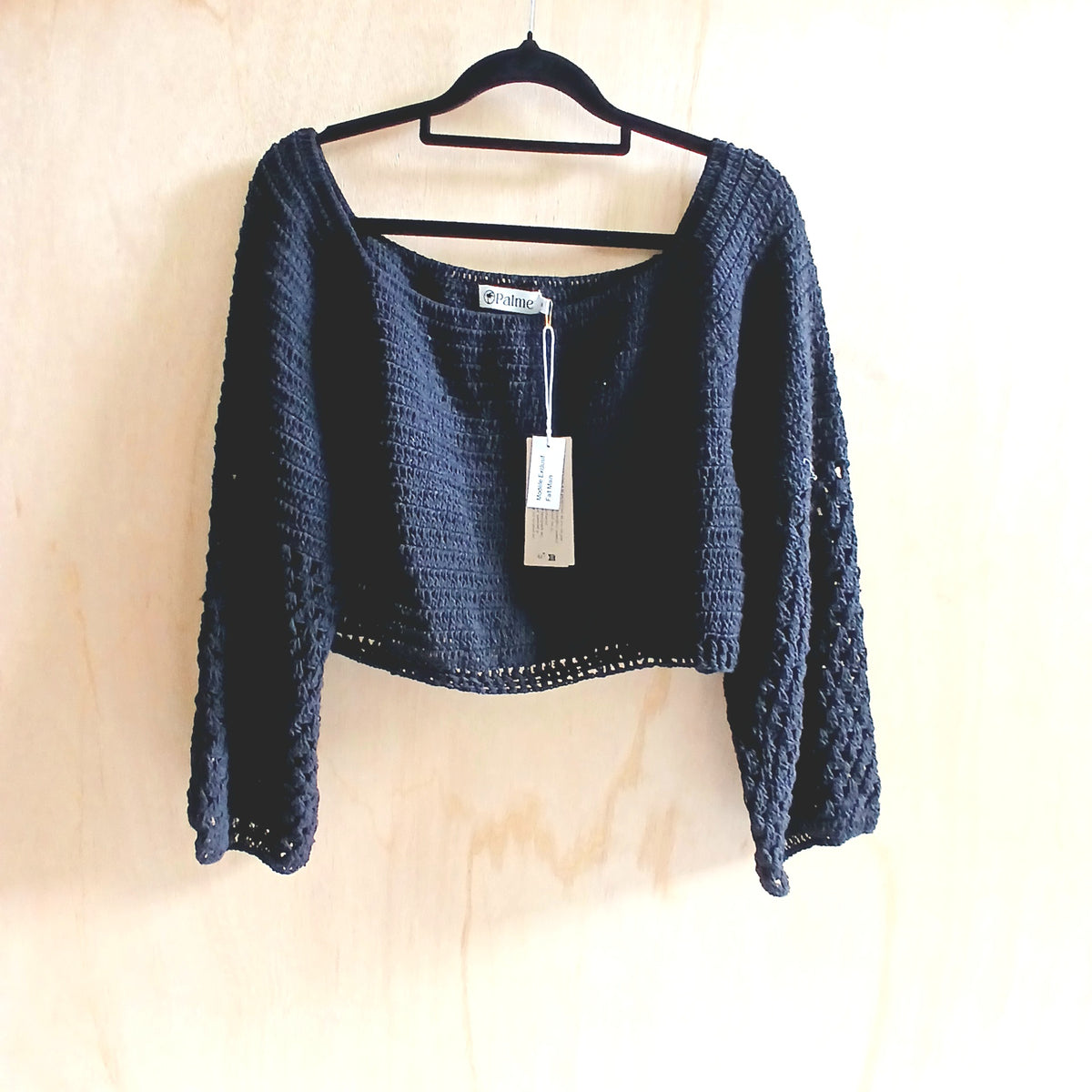 Crochet Short Cotton Summer Top 67308 Black Sample