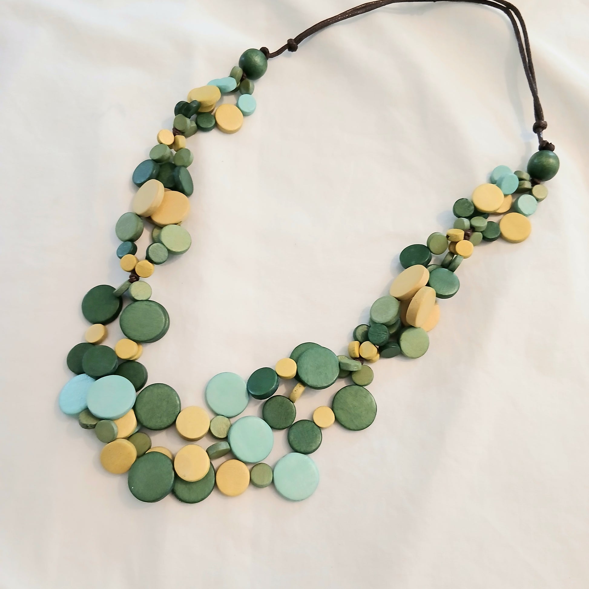 PRE-ORDER Whimsical Layered Wooden Beaded Necklace N7-1610F