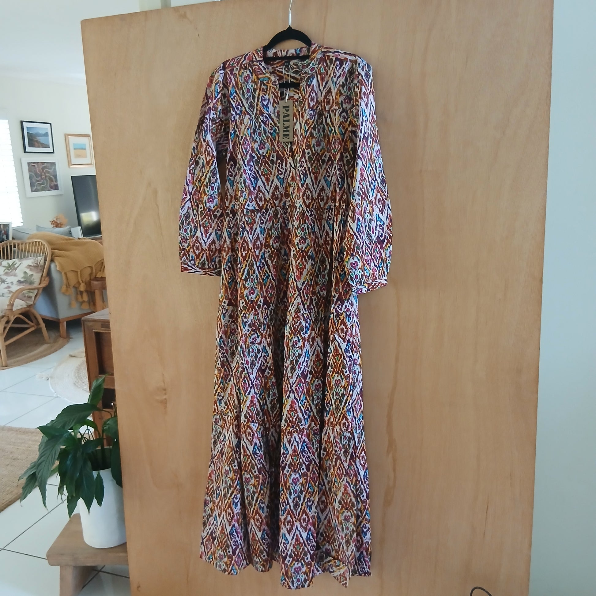 Long Printed Cotton Dress - 65955