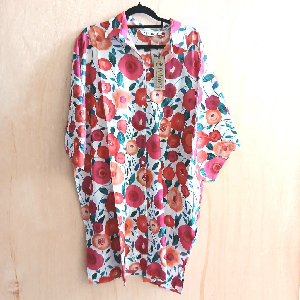 PRE-ORDER Printed Cotton Maxi Shirt 67146
