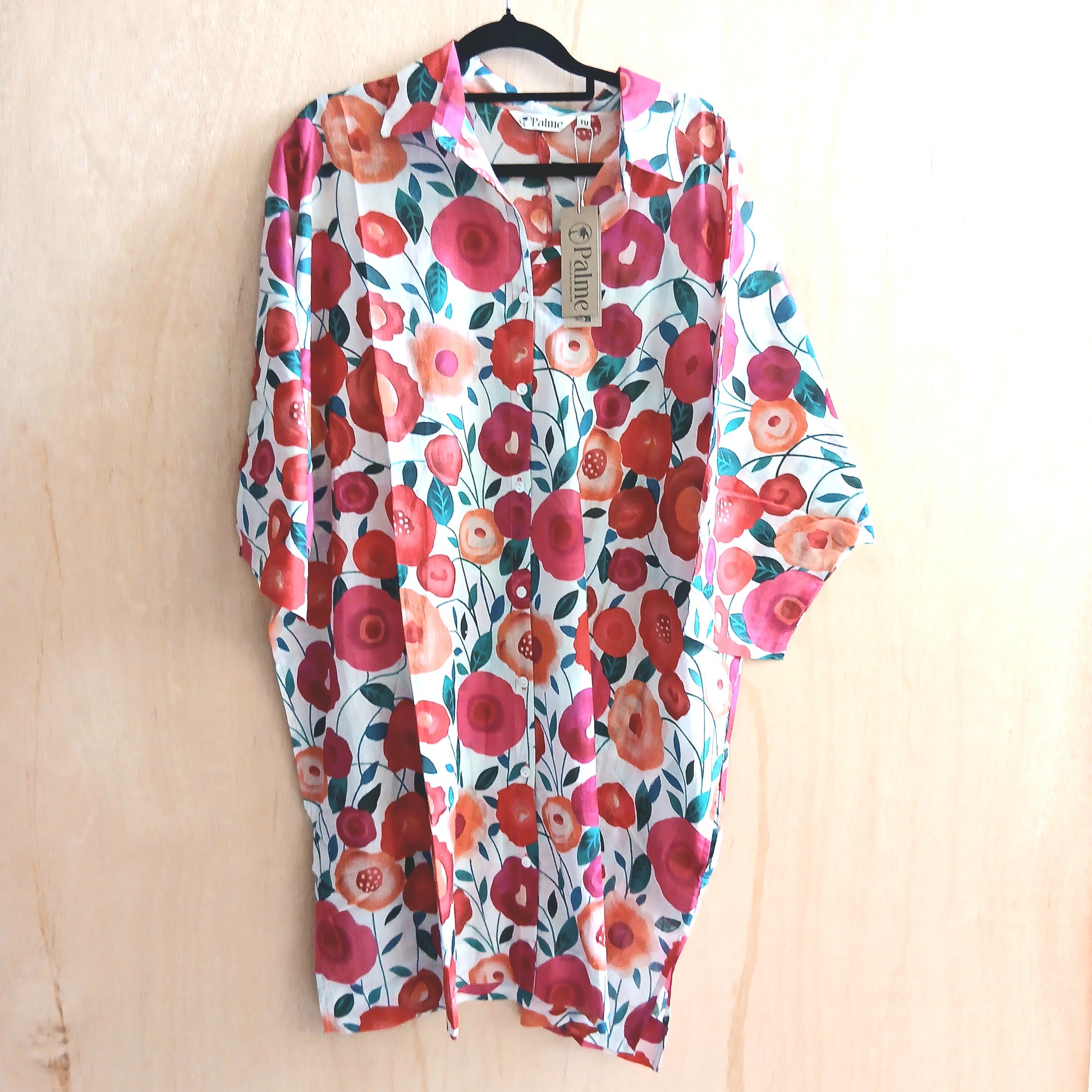 PRE-ORDER Printed Cotton Maxi Shirt 67146