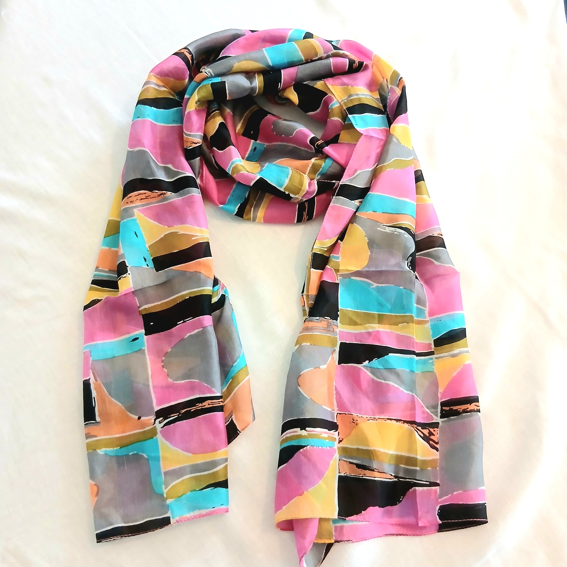PRE-ORDER Pure Silk Scarf Large Retro TS-1147