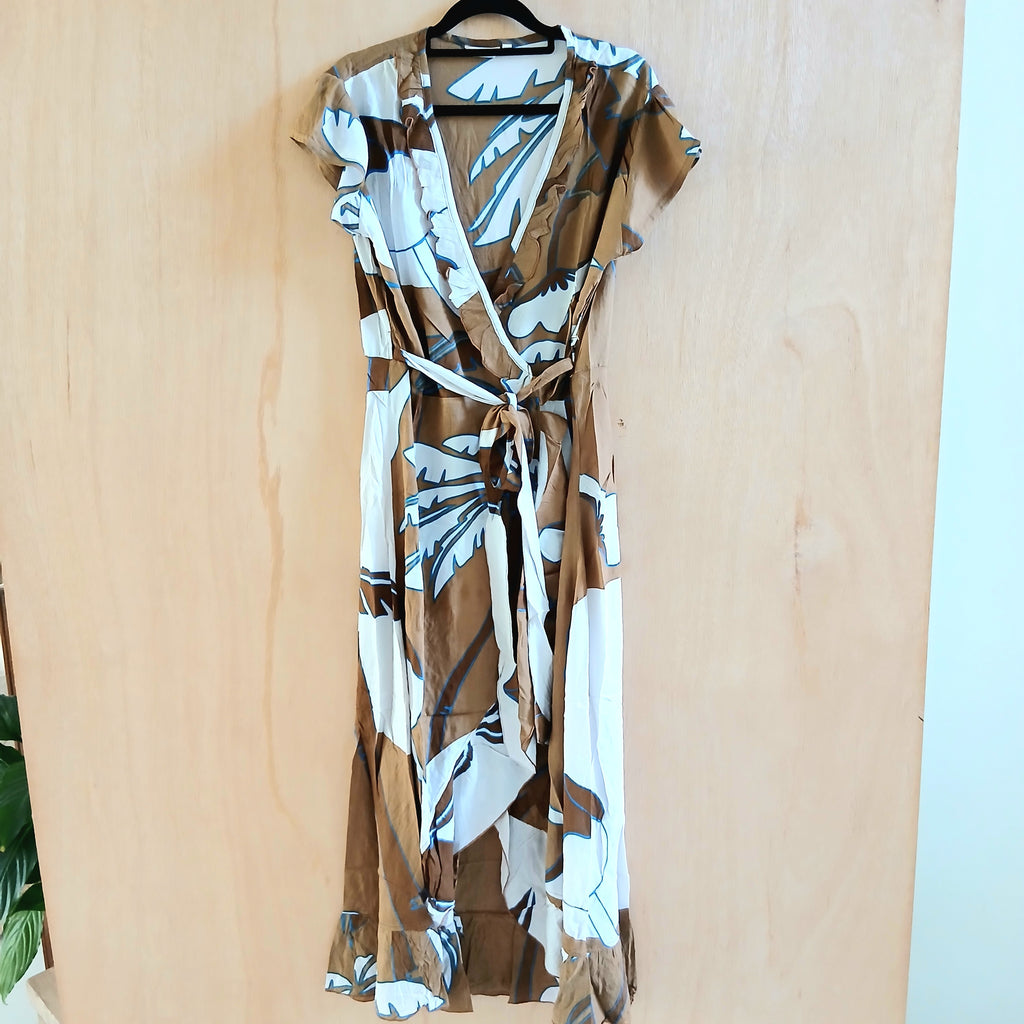 Long Wrapped Viscose Dress and Frill 66968
