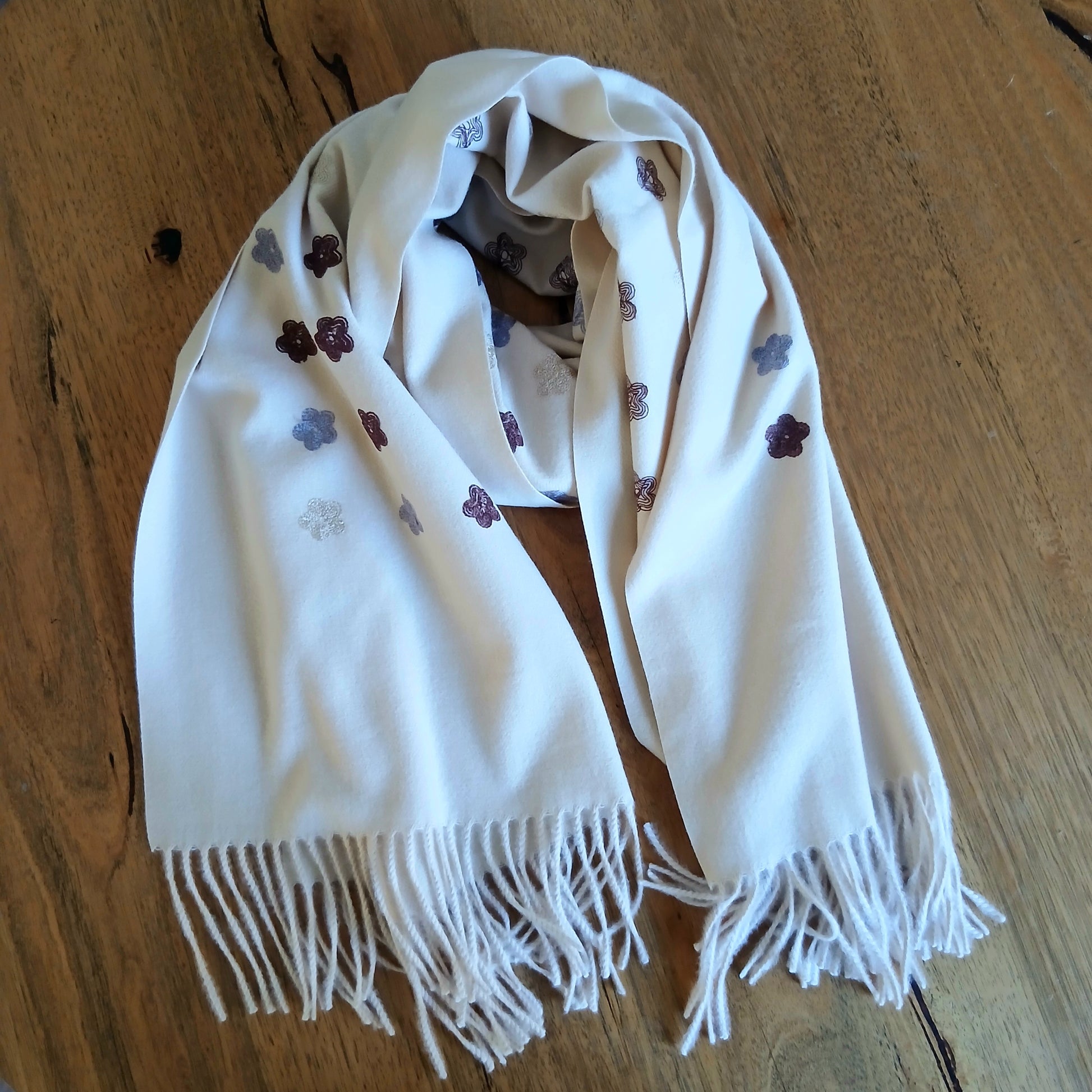 PRE-ORDER Embroidered Flower Winter Scarf 332765