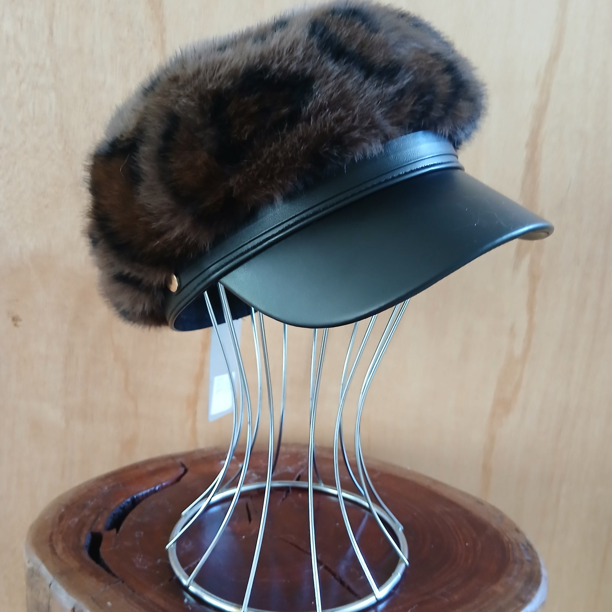 Pre-Order Faux Fur Leopard Cap Classic 7526