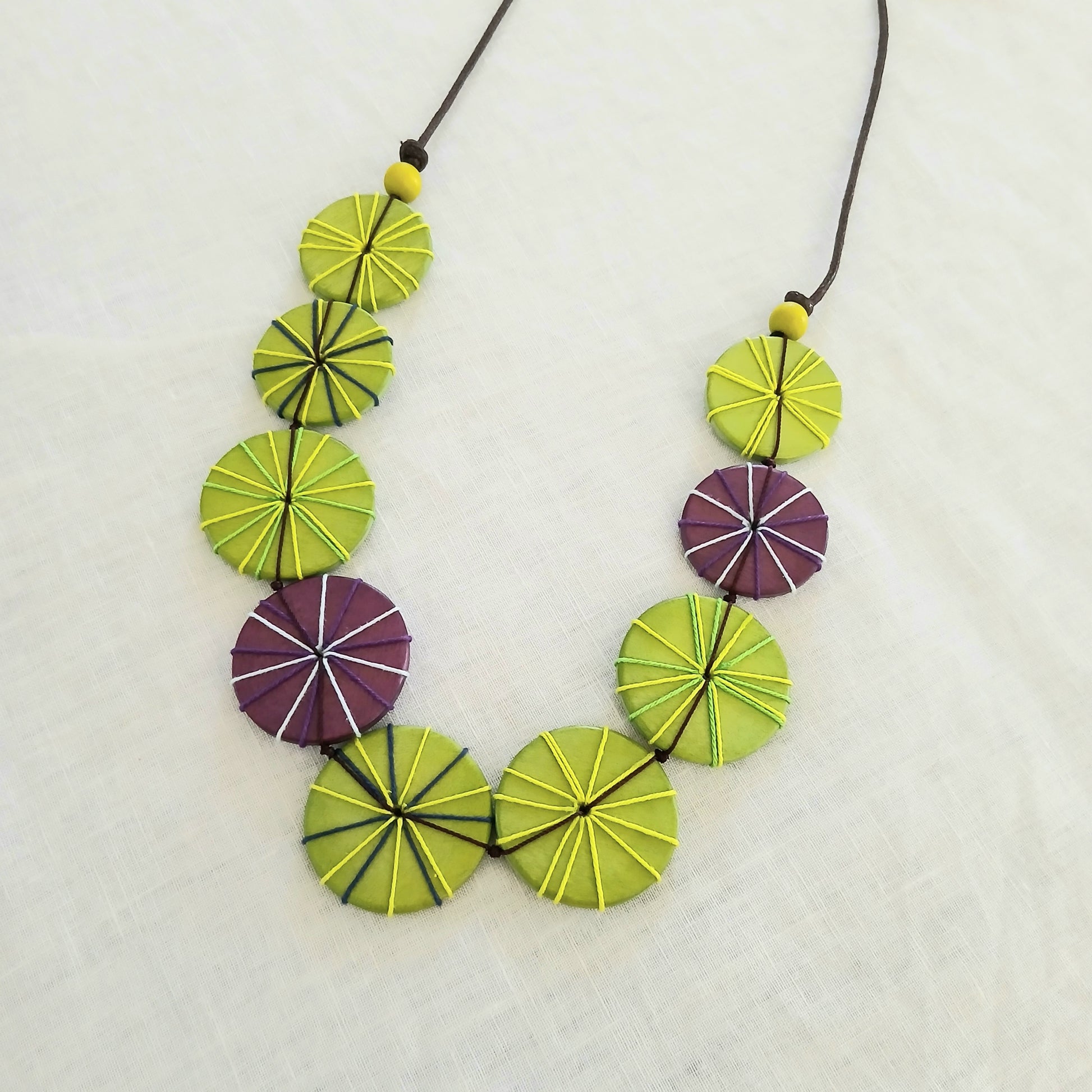 PRE-ORDER Embroidered Large Beads Necklace N7-1386