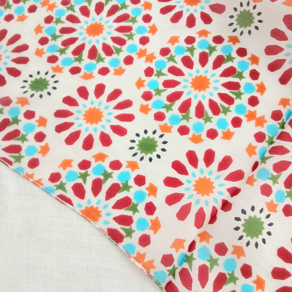 Pure Silk Scarf Geometric Floral Design Necktie PS-1138