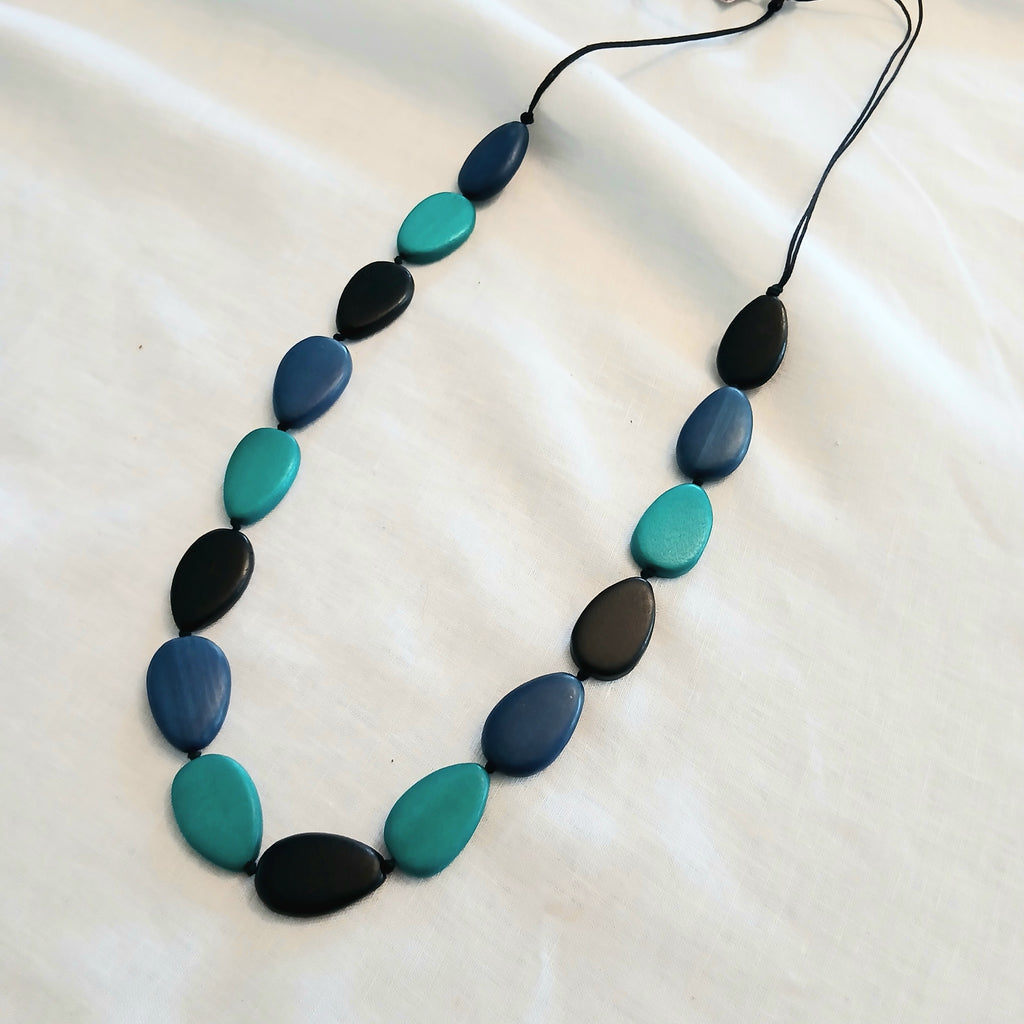 Simple Wooden Beaded Necklace N6-5396