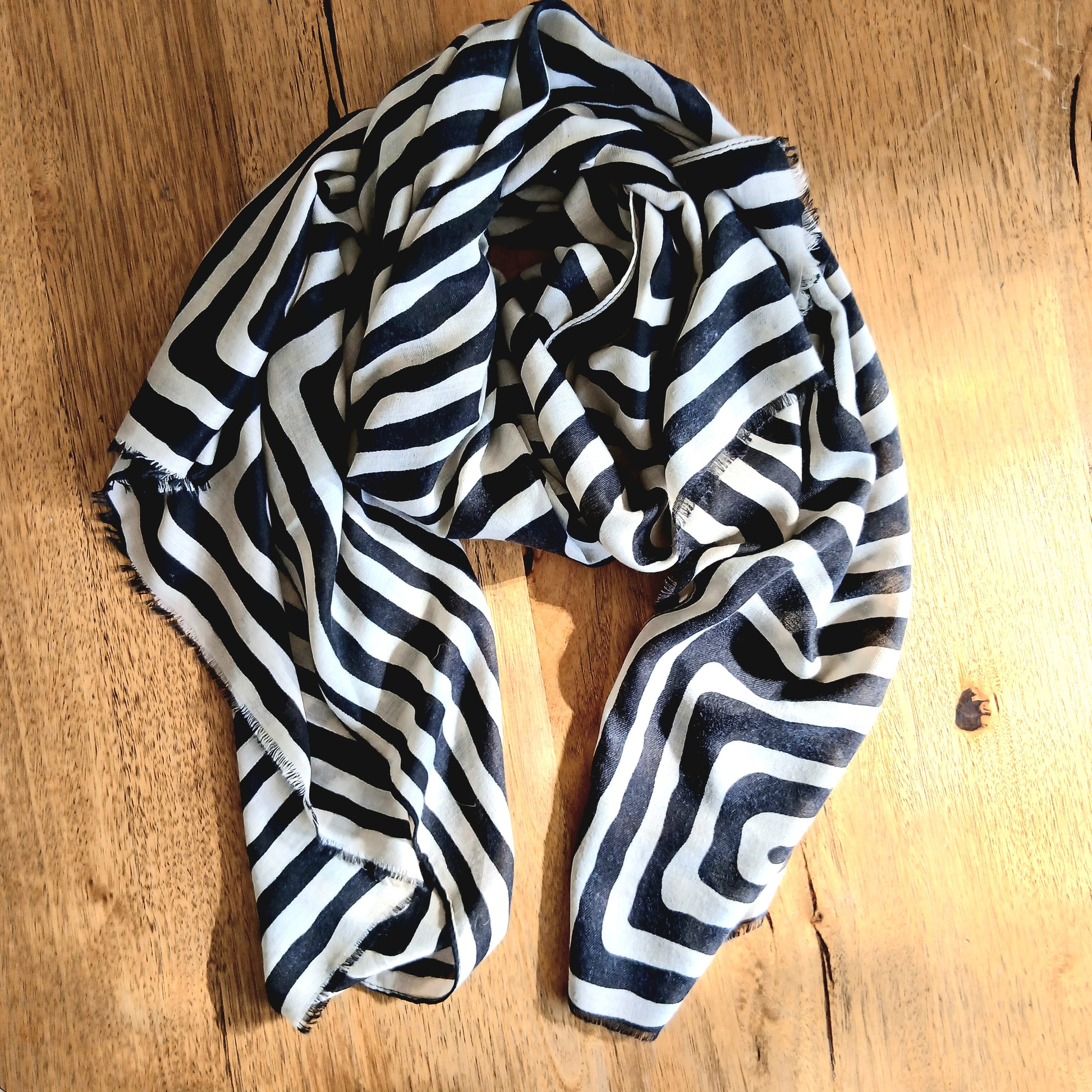 Striped Soft Touch Viscose Scarf - 332351