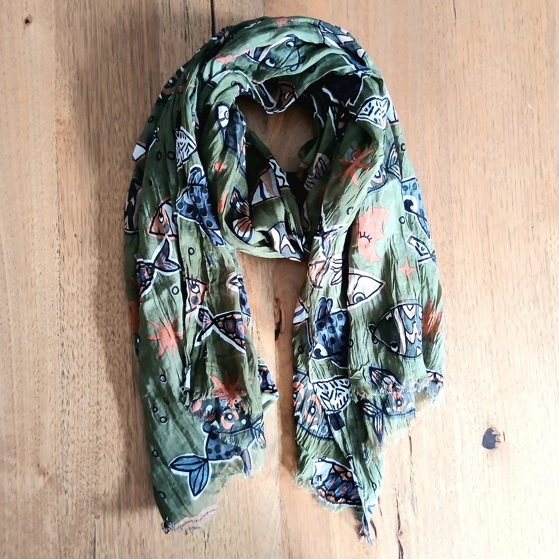 PRE-ORDER Fish and Moon Cotton Shawl 67373