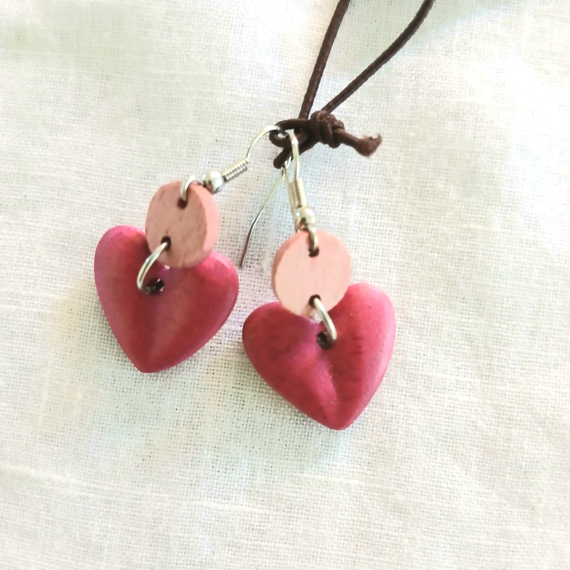 PRE-ORDER Little Wooden Heart Earrings E7-92