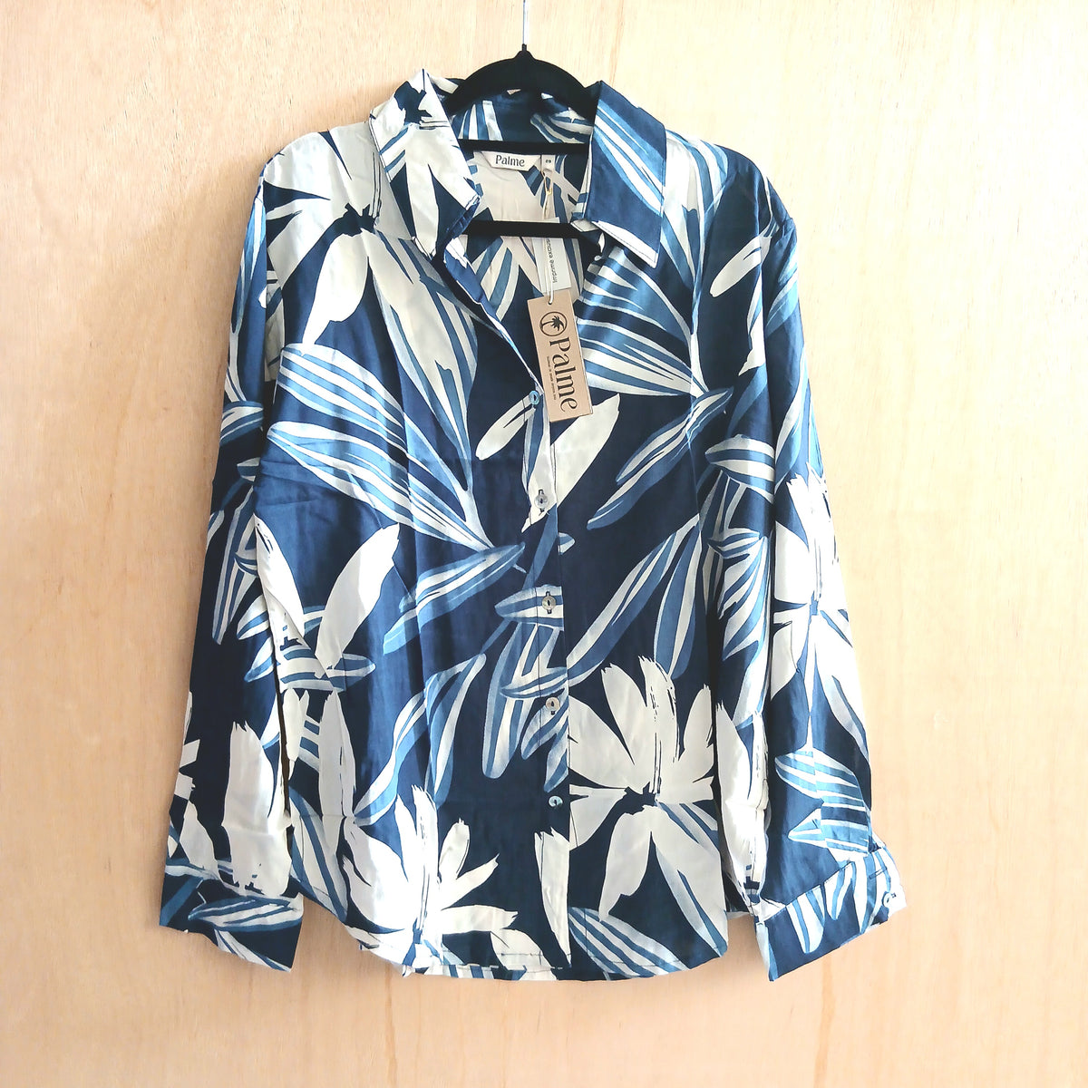 Light Long Sleeve with Buttons Viscose Shirt 67336 Navy