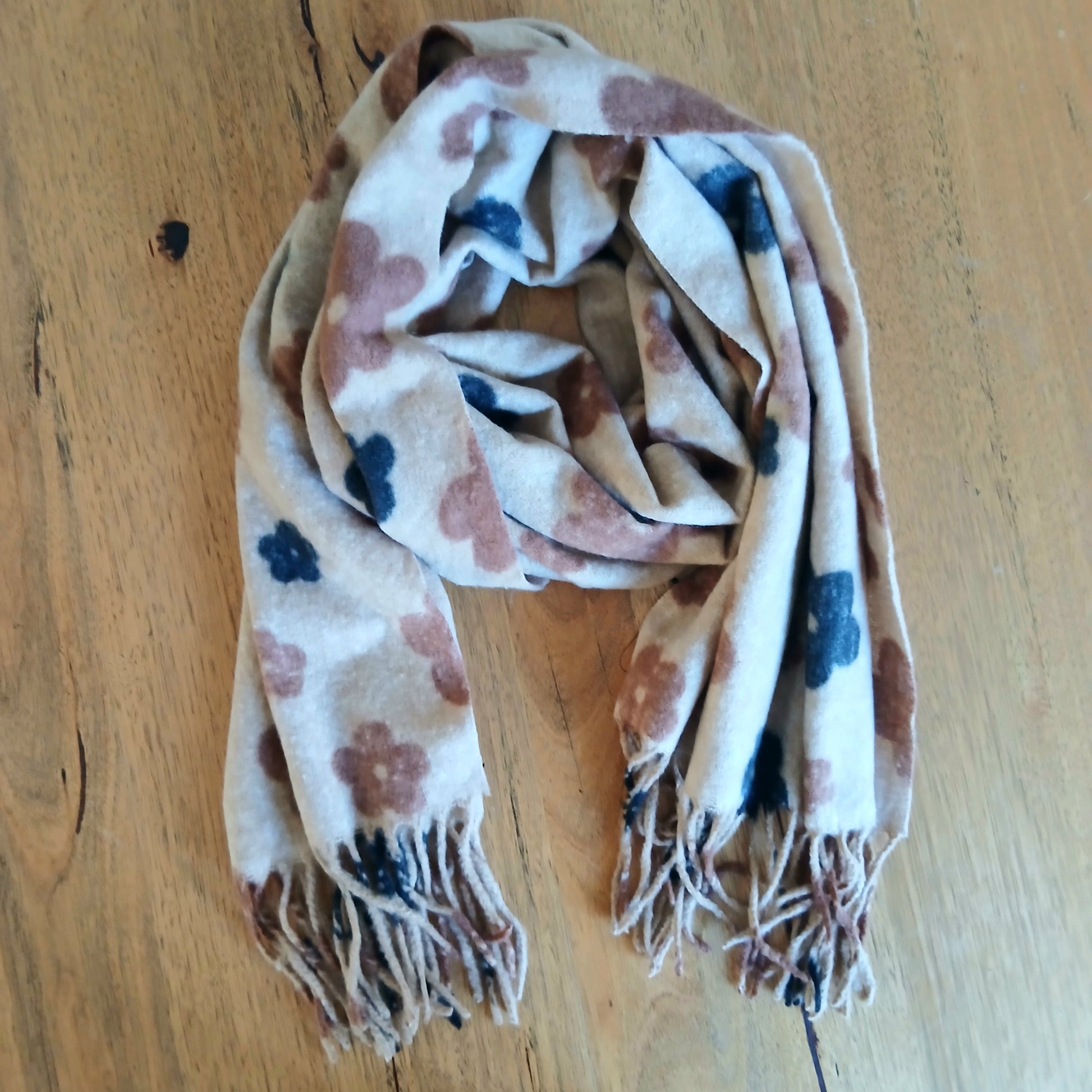 PRE-ORDER Plain with Small Flowers Winter Scarf BPS0449