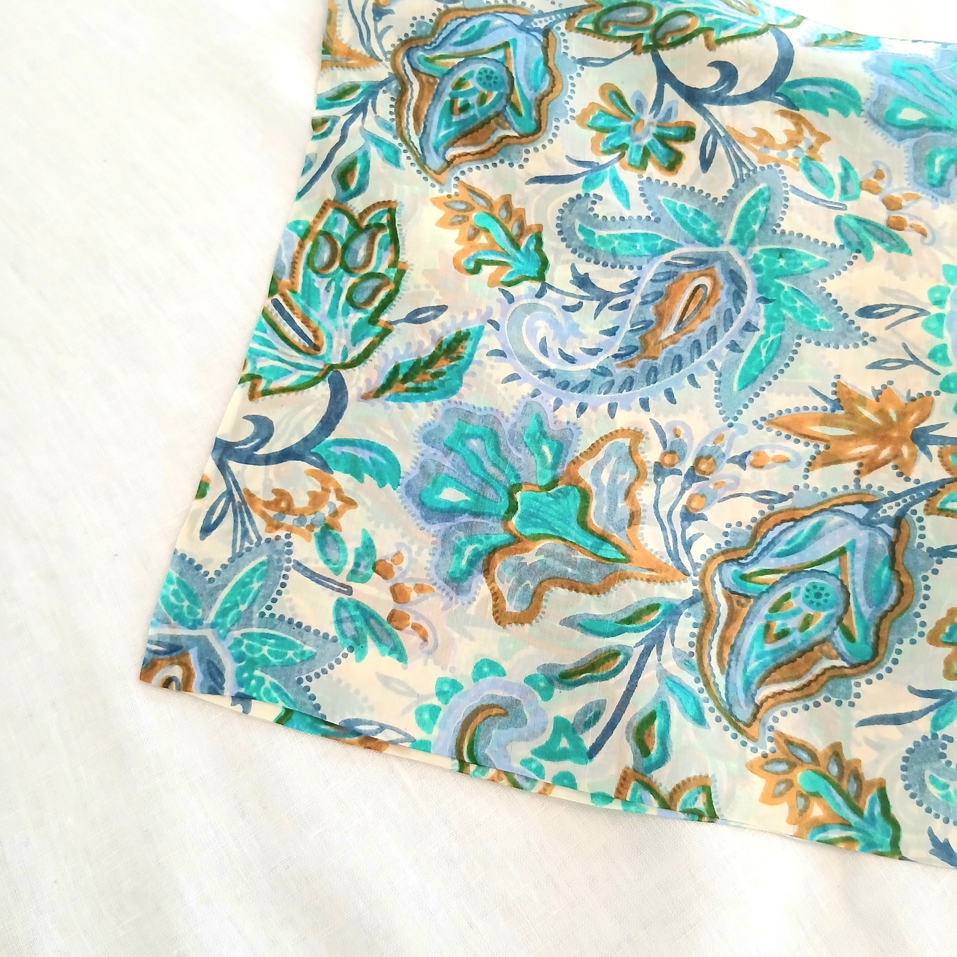 Necktie Silk Scarf - Whimsical Floral Print ZS-1024/S