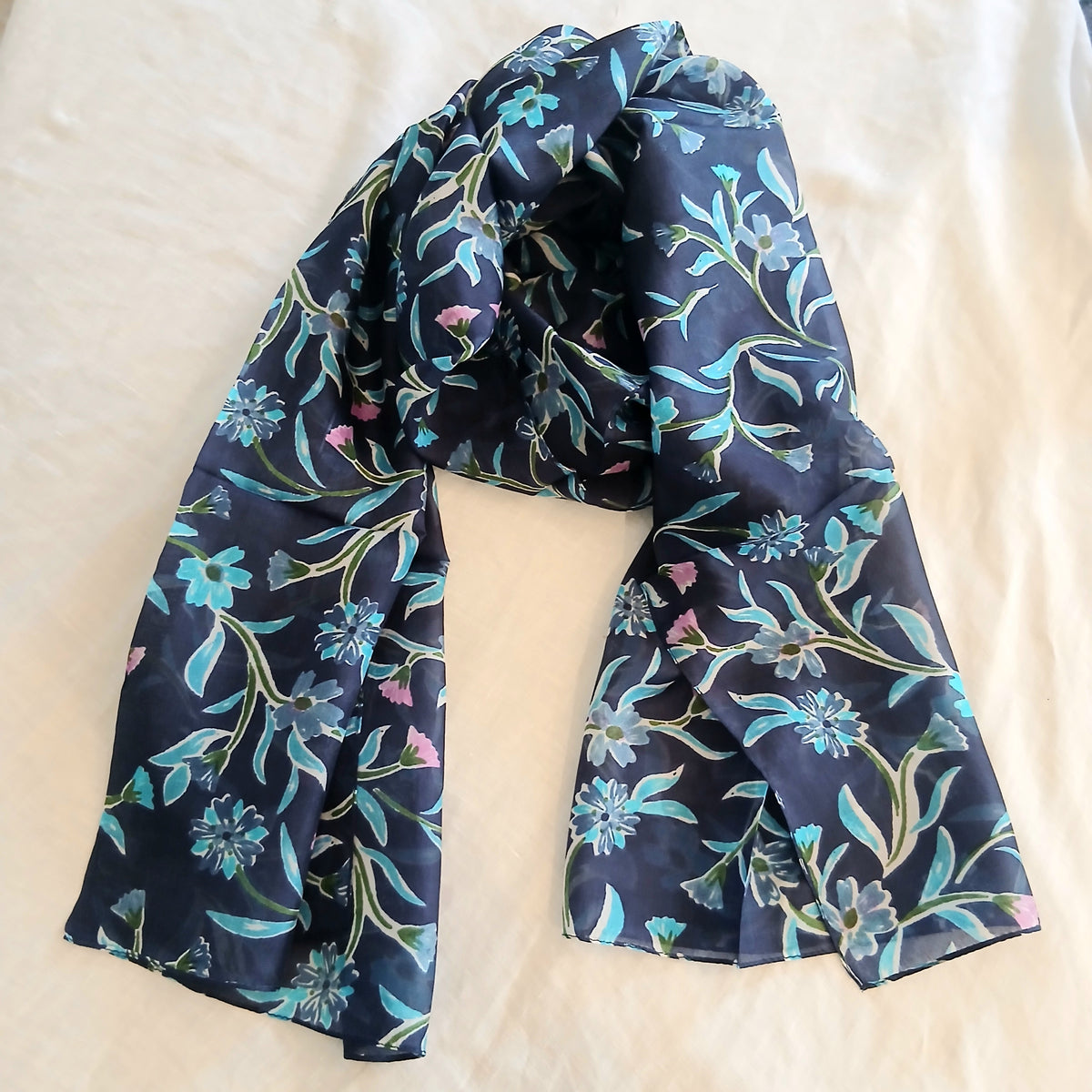 Oriental Floral Silk Scarf PS 1093/L COL 1