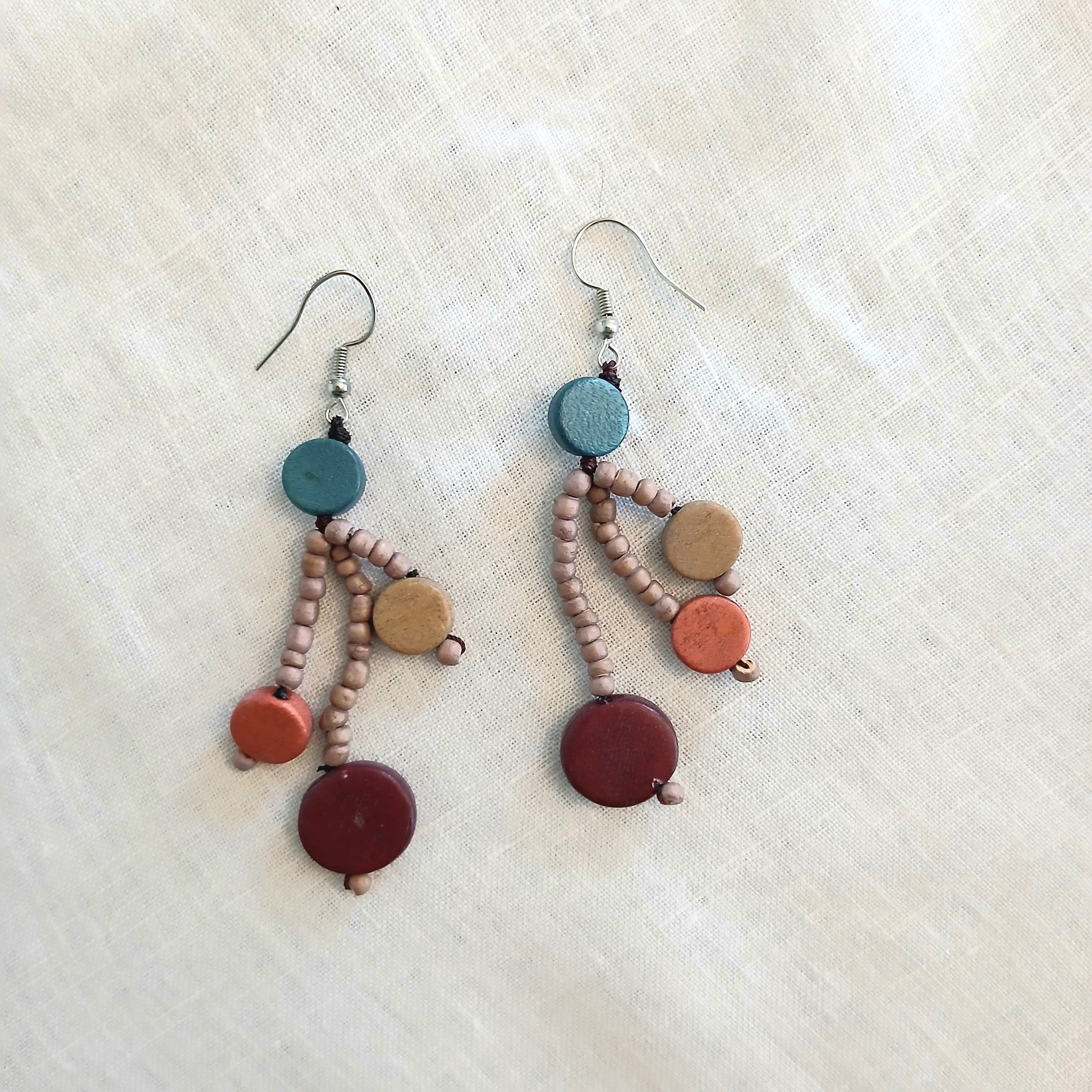 Dangling Wooden Beaded Earrings E6-5959