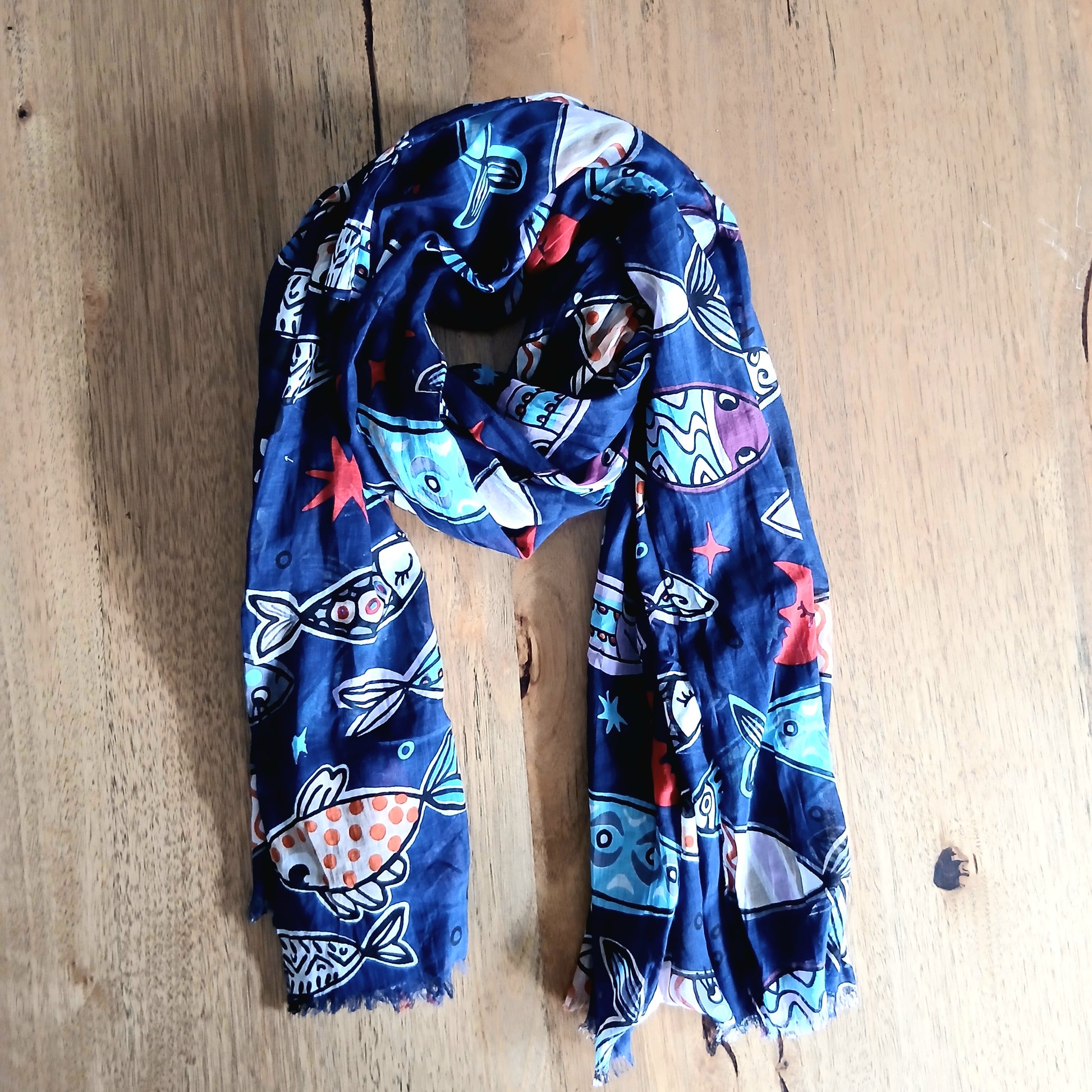 PRE-ORDER Fish and Moon Cotton Shawl 67373