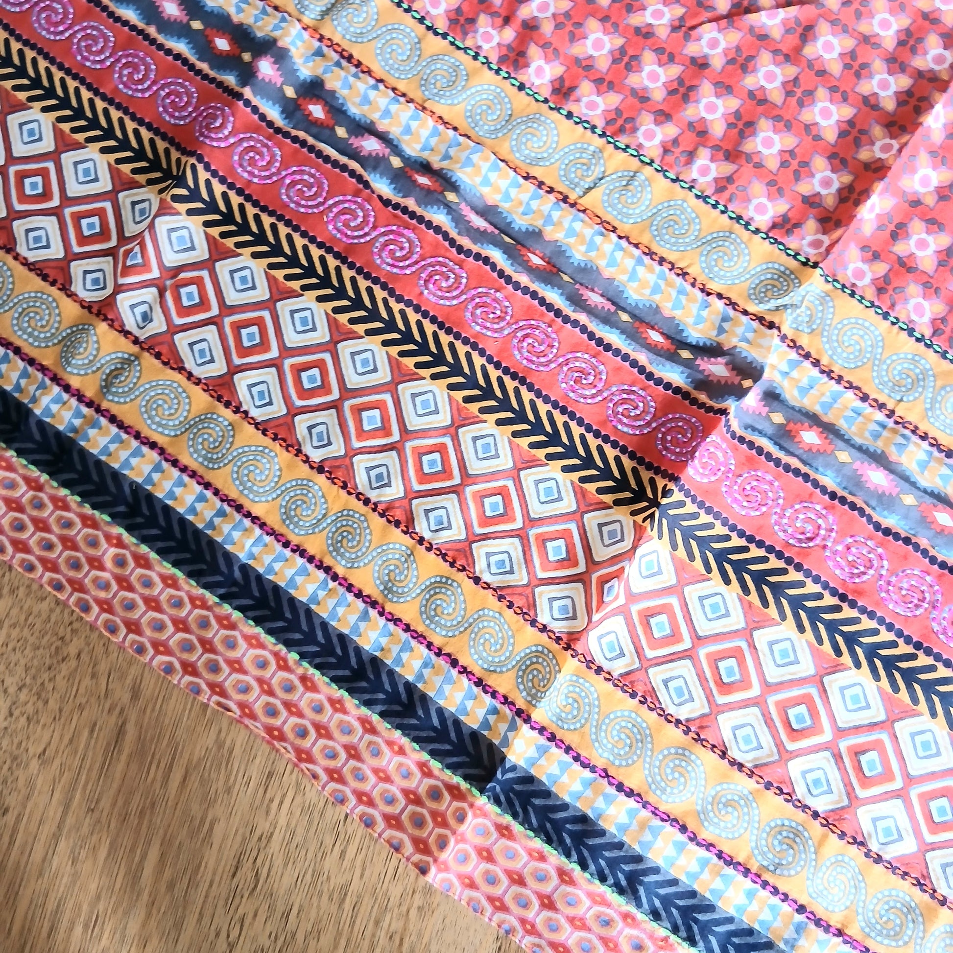 Cotton Scarf Embroidered and Tassels - 66208