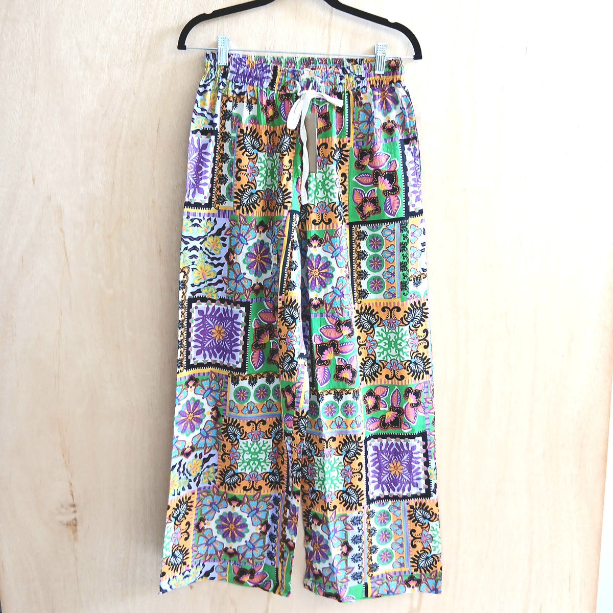 Cotton Printed Pants 66957 Purple