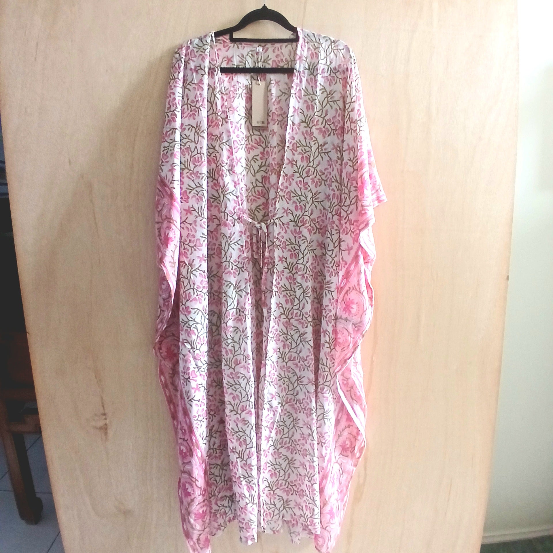 PRE-ORDER Hand Block Print Long Cotton Kimono 67210