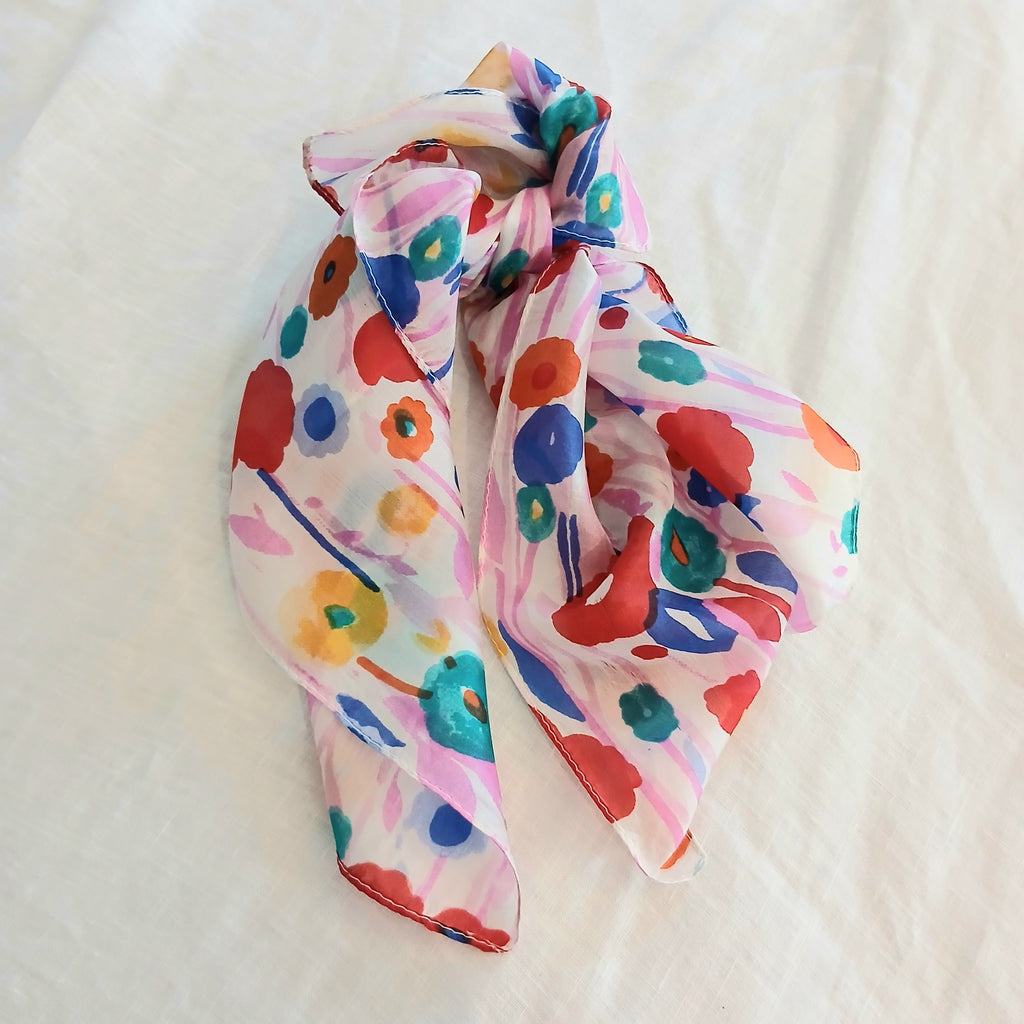 Pure Silk Scarf Flower Field PS 1169/S COL 1