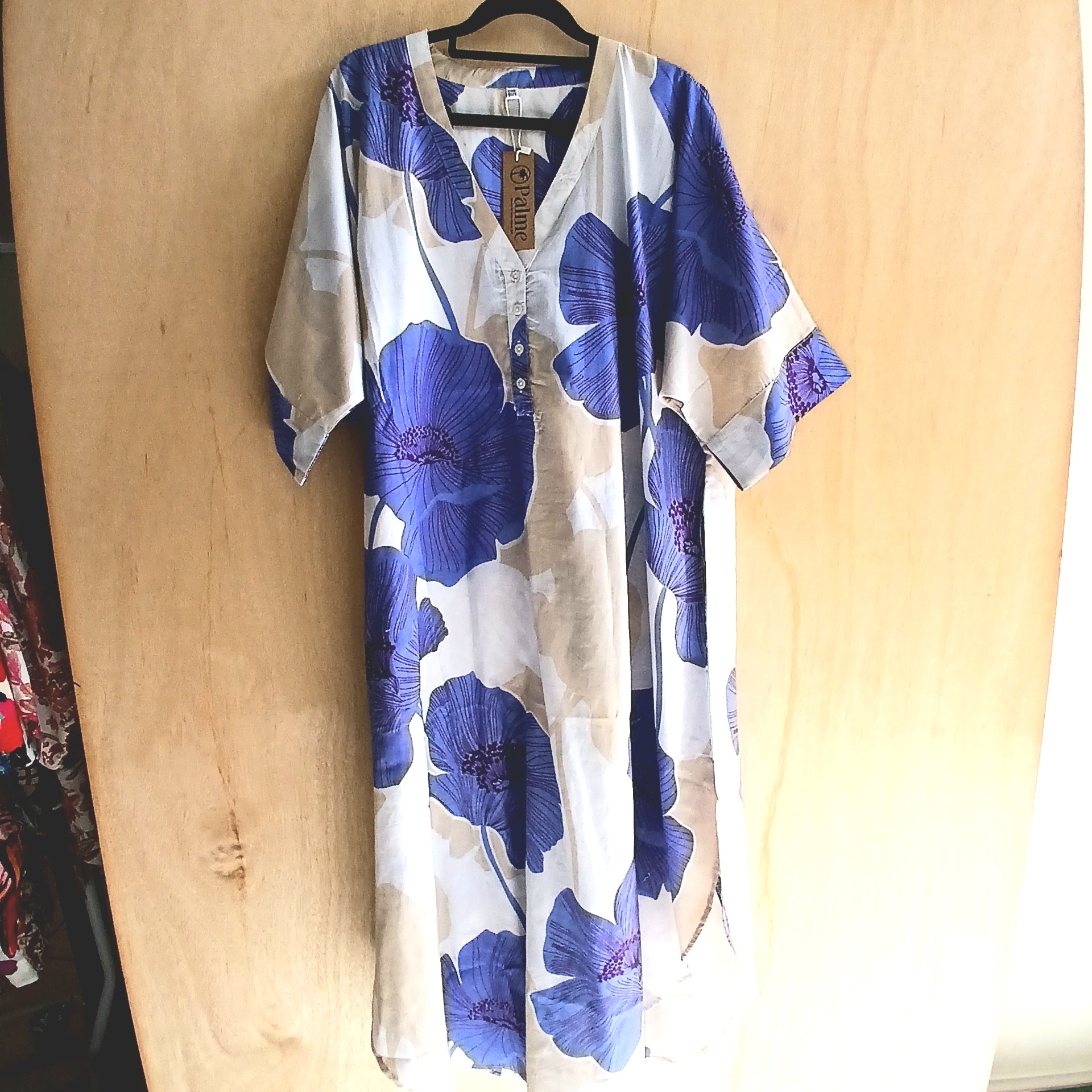 PRE-ORDER Free Size Long Dress 3 Buttons with Pocket 67010