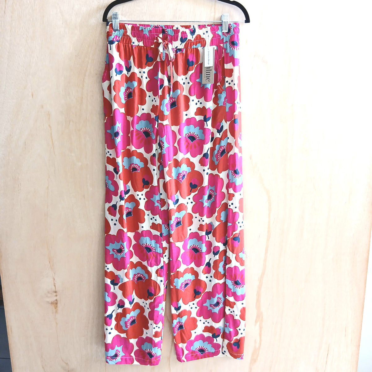 Printed Pants with Elastic Waist Viscose 66998 Pink