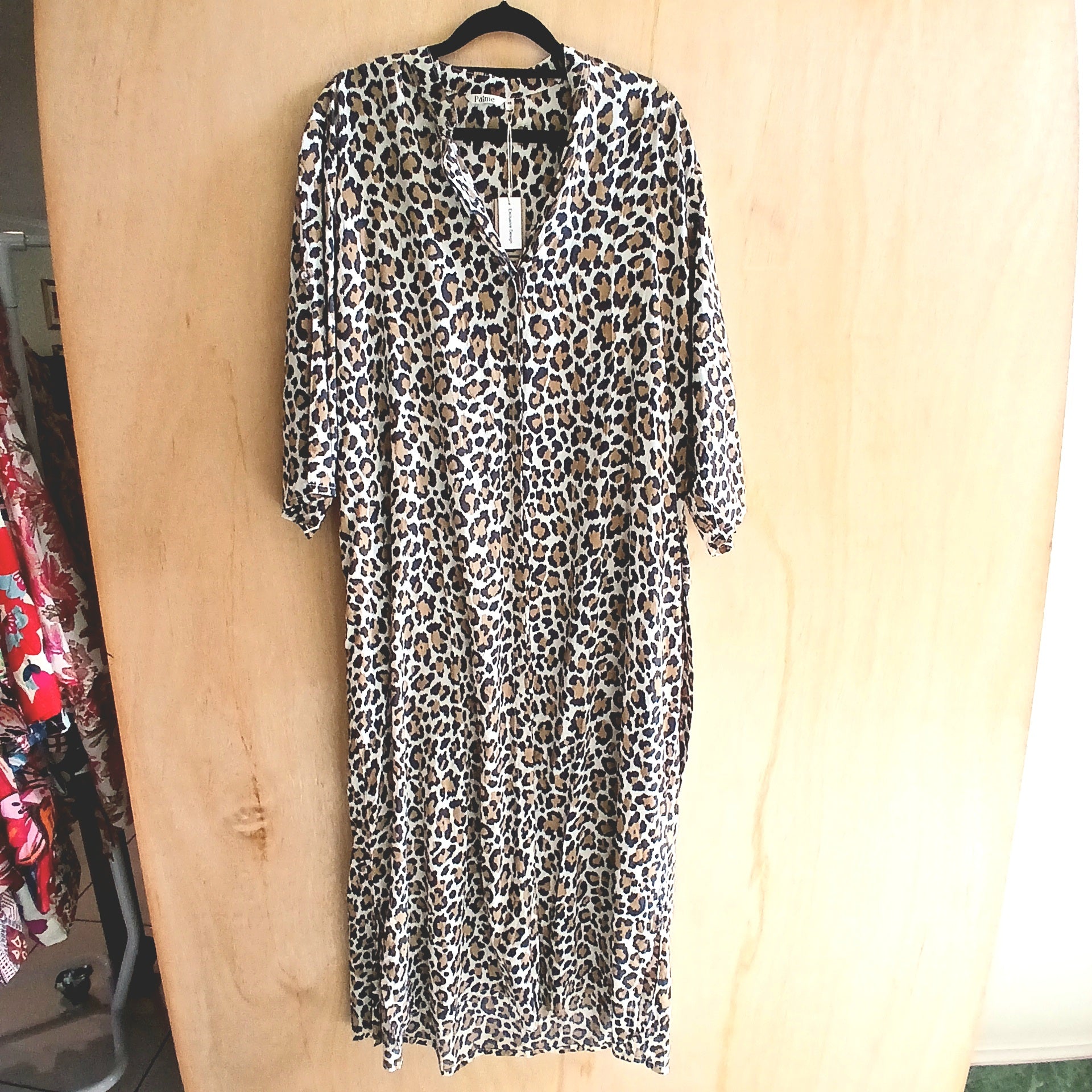 PRE-ORDER Long Summer Dress with Sleeves and Buttons 66988