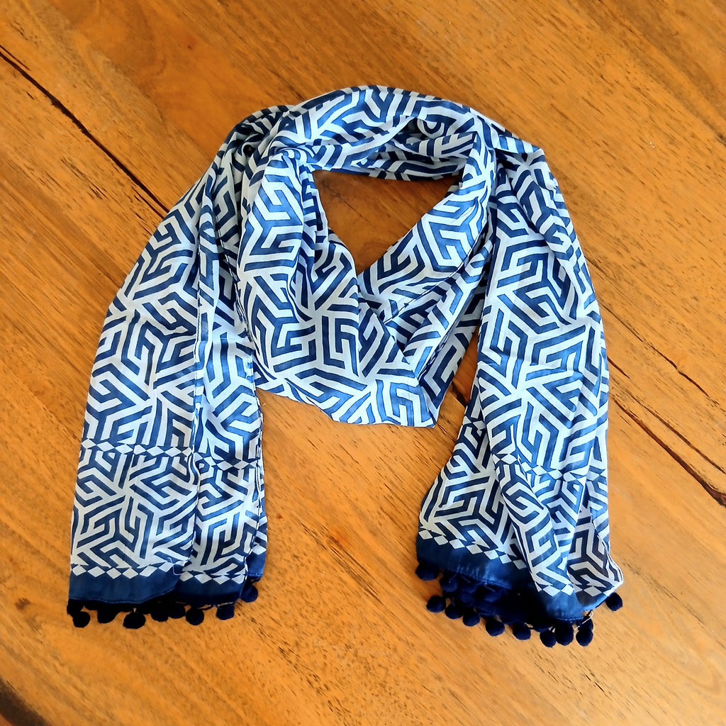 Symmetrical Pattern Pure Cotton Scarf ZS-1038 & 39