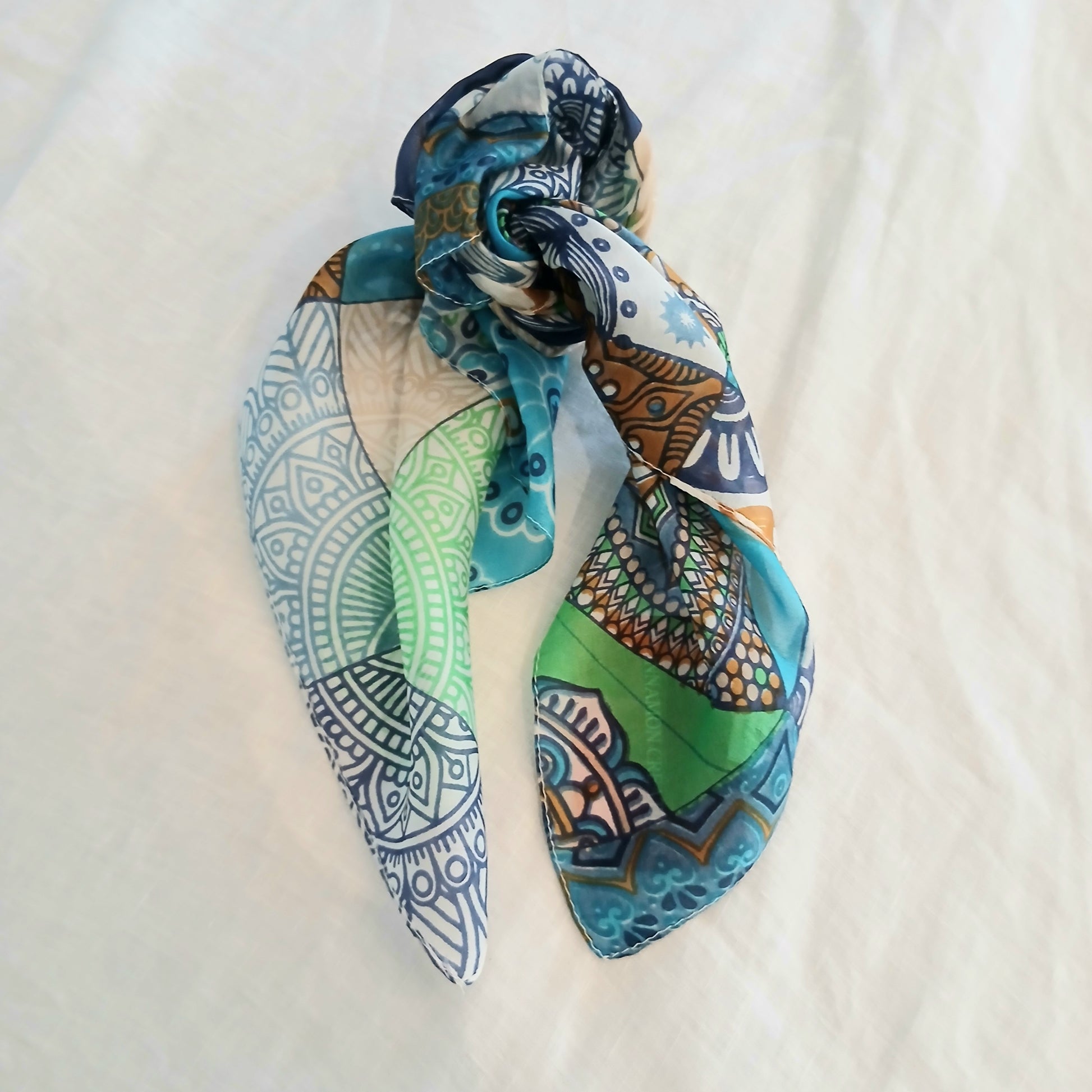 Patchwork Pattern Style Pure Silk Scarf PS 1170/S Necktie