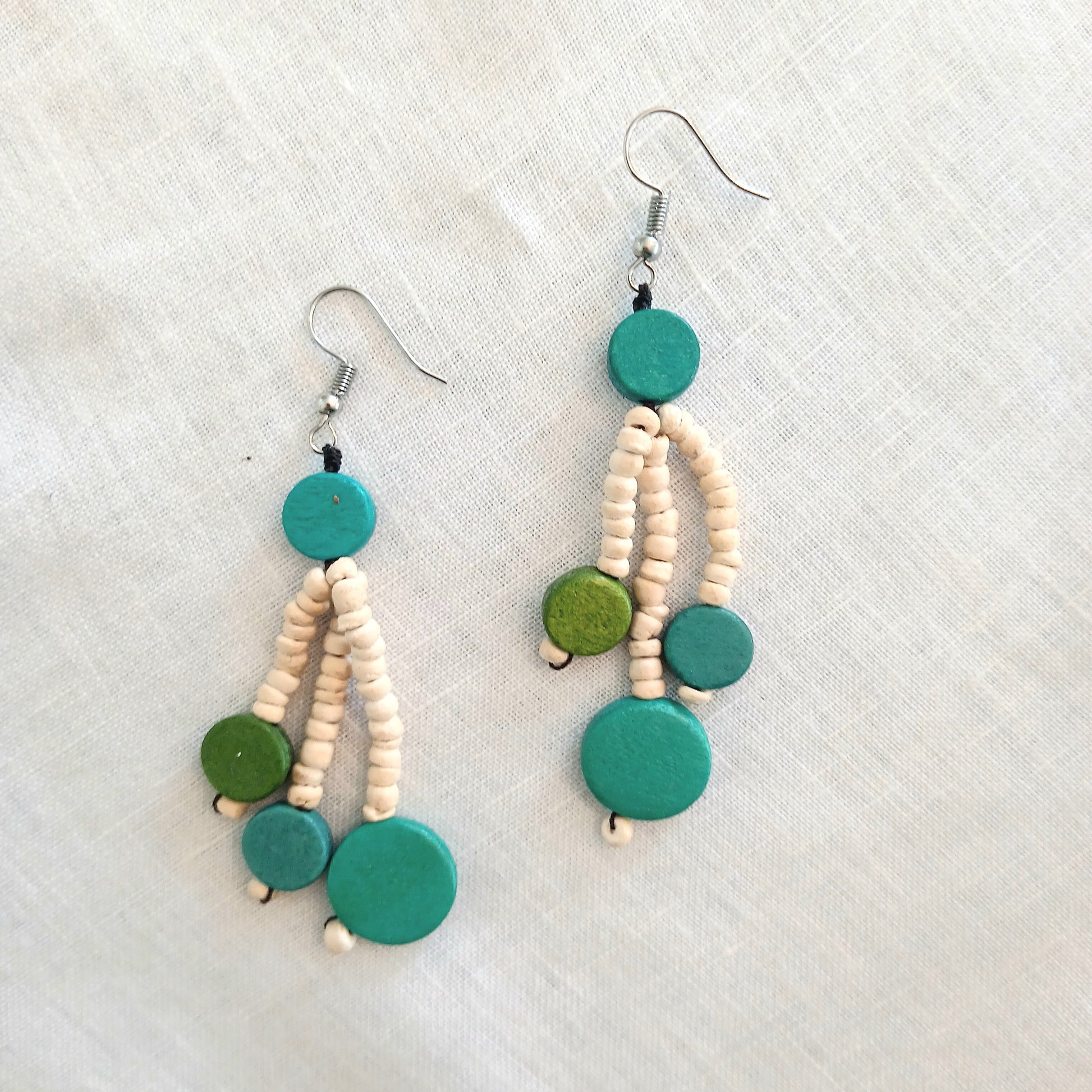 Dangling Wooden Beaded Earrings E6-5959
