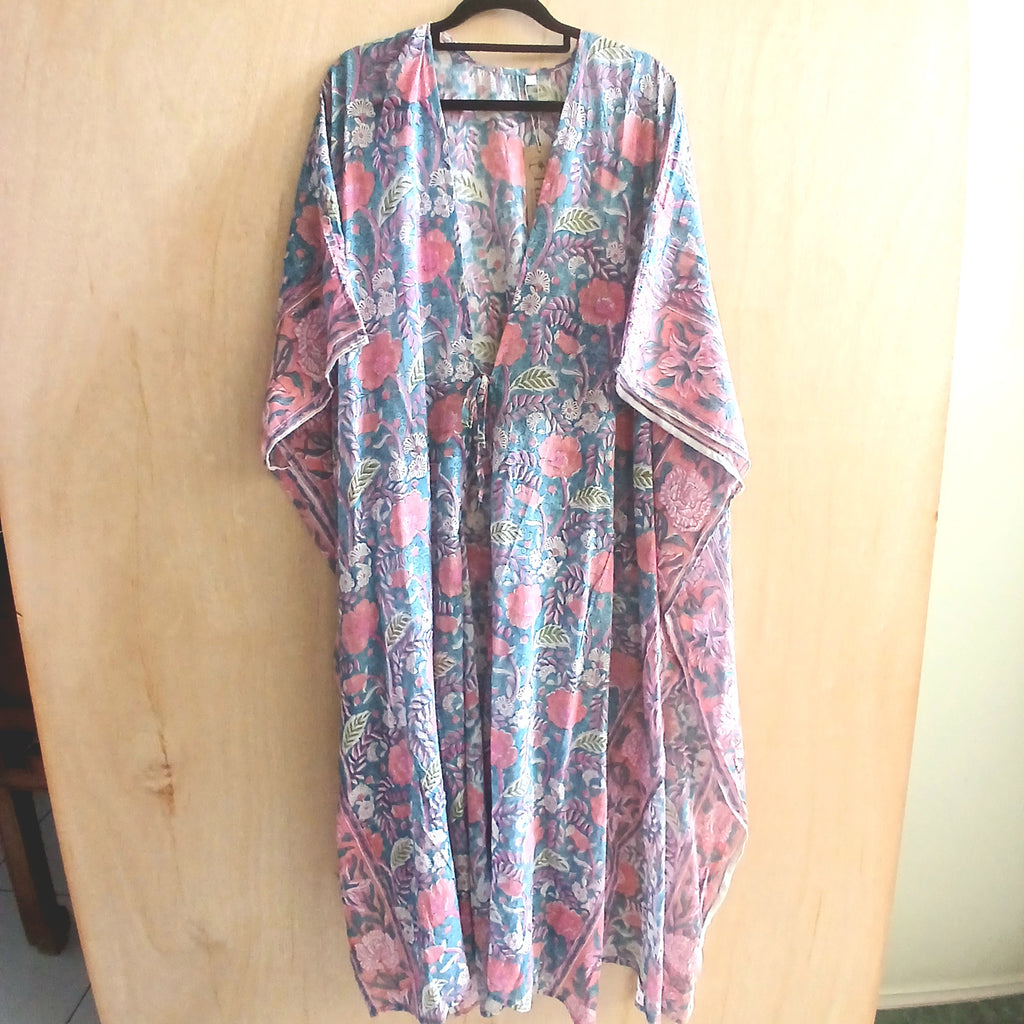 Hand Block Print Long Cotton Kimono 67210