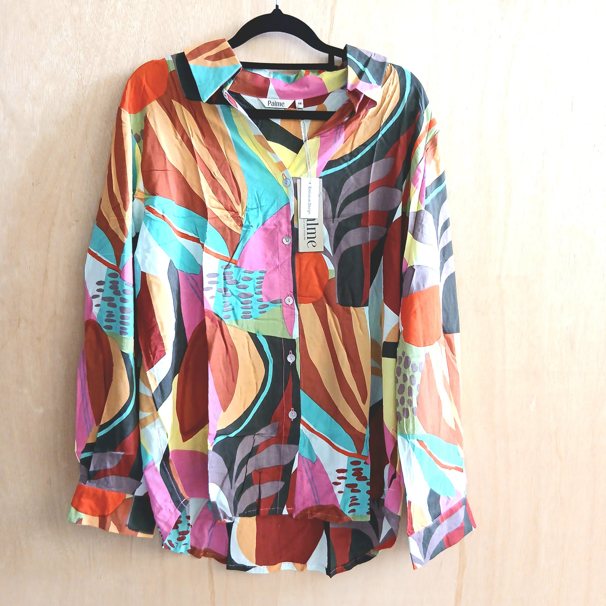 Light Long Sleeve with Buttons Viscose Shirt 67336 Multi