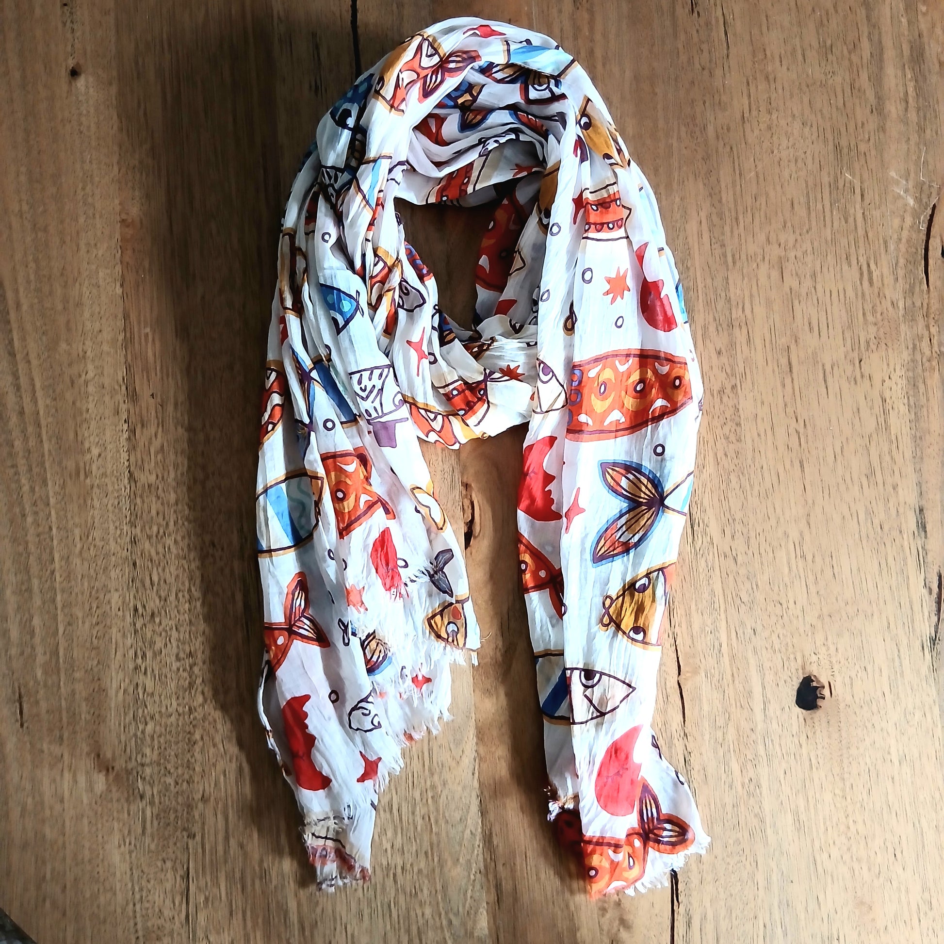 PRE-ORDER Fish and Moon Cotton Shawl 67373