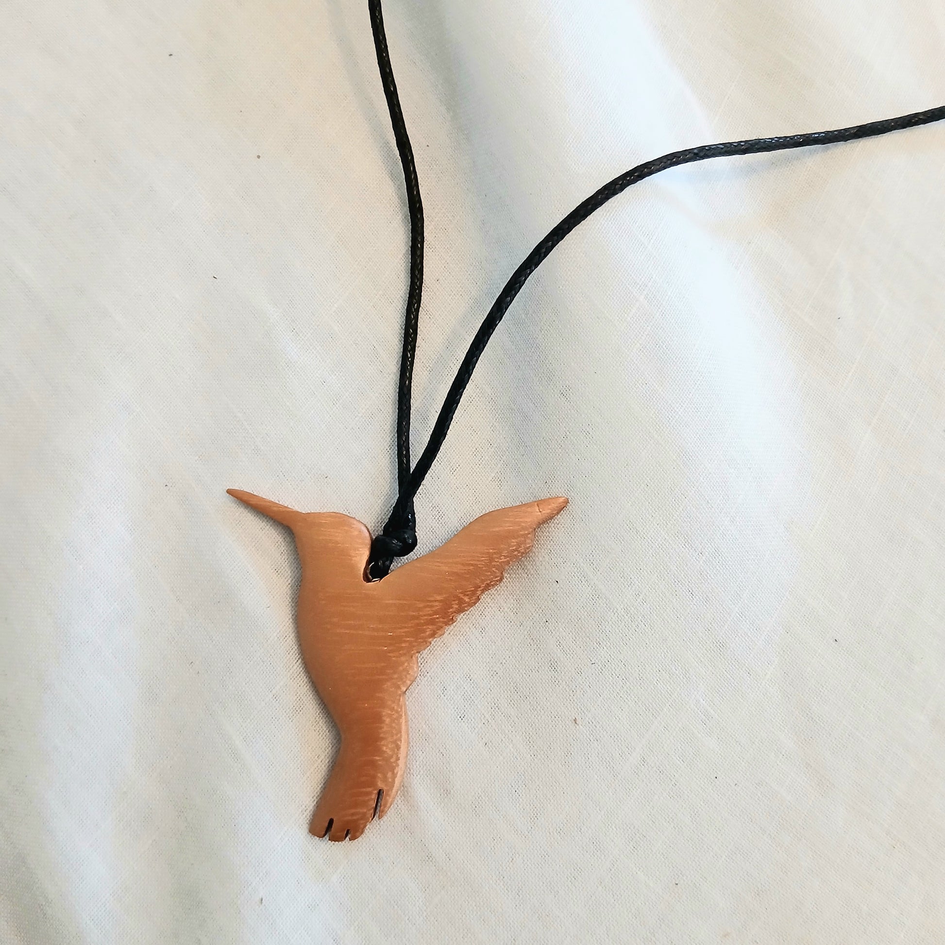 Hummingbird Wooden Pendant Necklace N6-6170