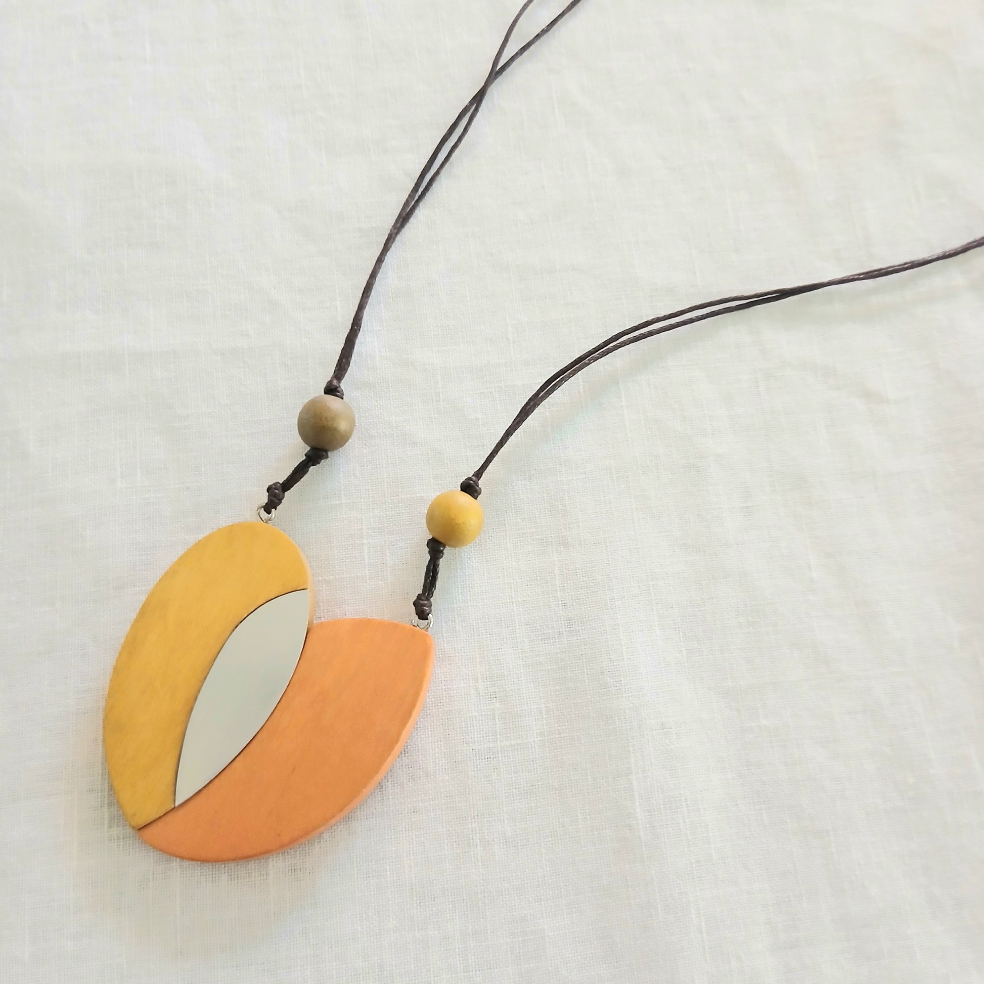 PRE-ORDER Wooden Heart in Half Pendant Necklace N7-1362