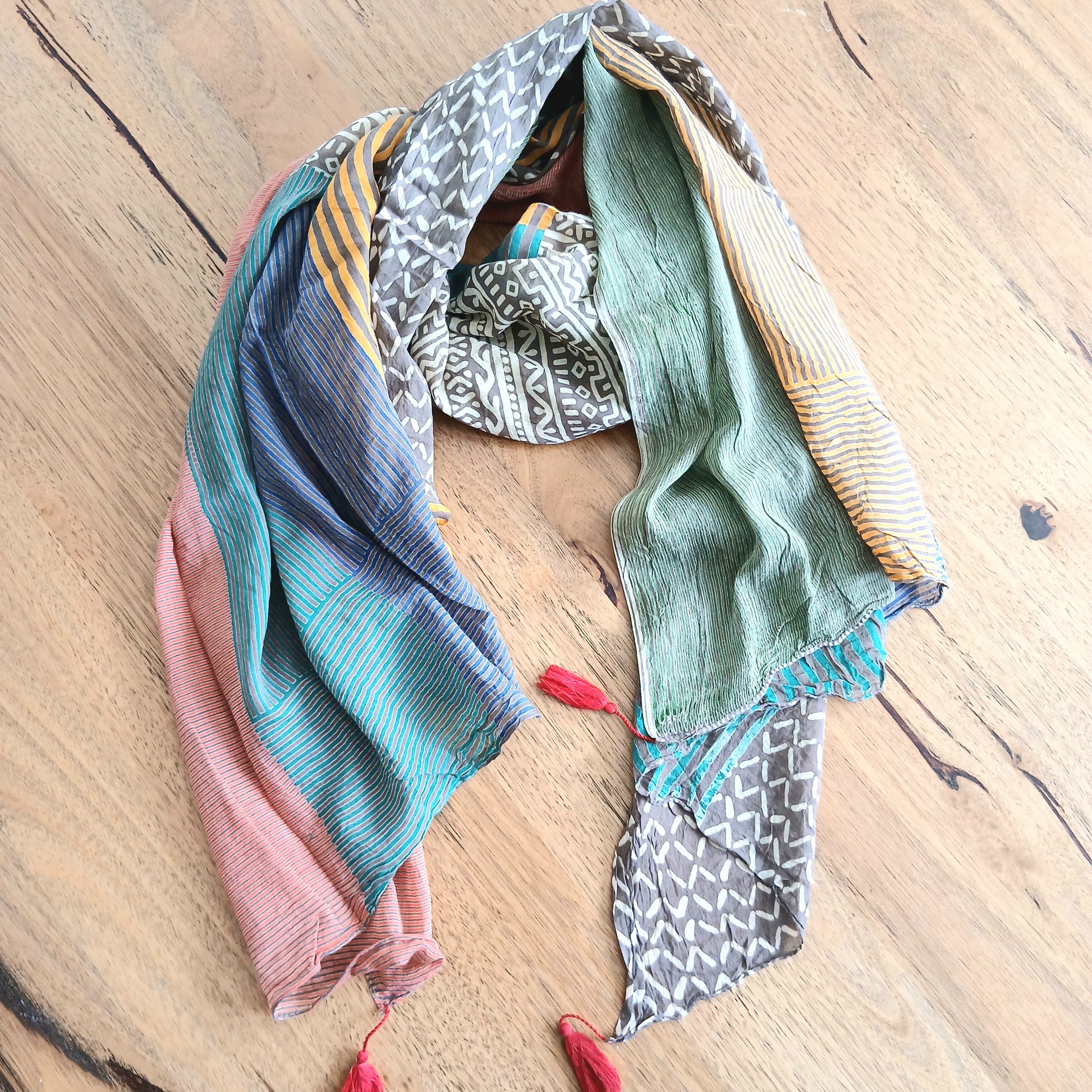 Cotton Warm Pale Hues Scarf 64810