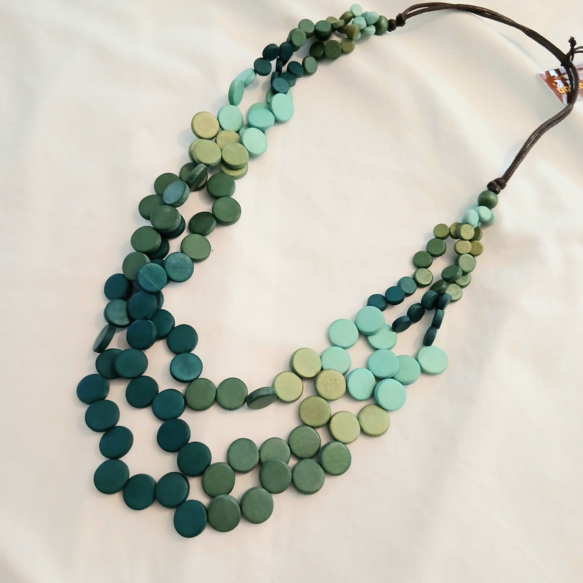 PRE-ORDER Layered Circles Wooden Beaded Necklace N7-1615