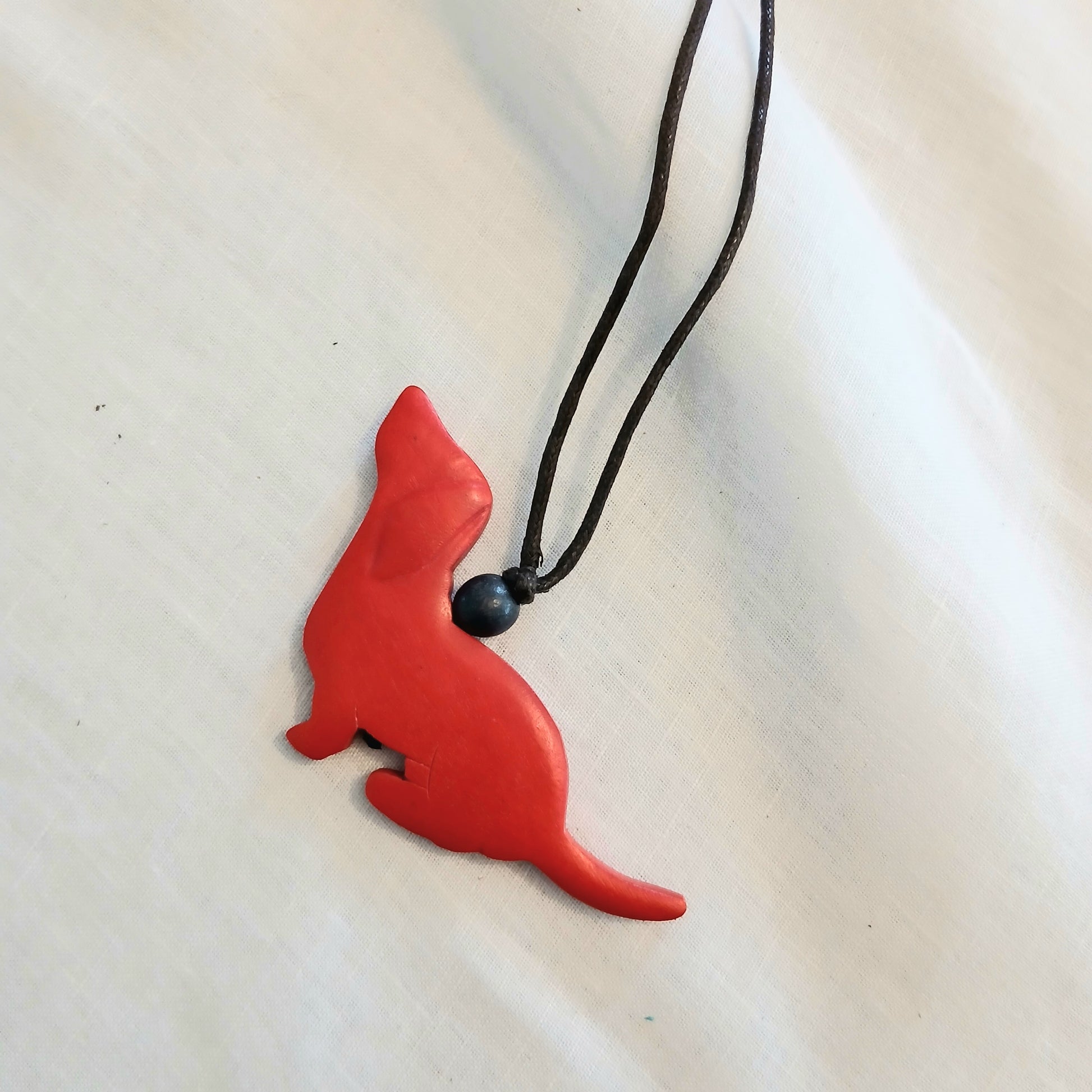 Little Dog Wooden Pendant Necklace N6-5748