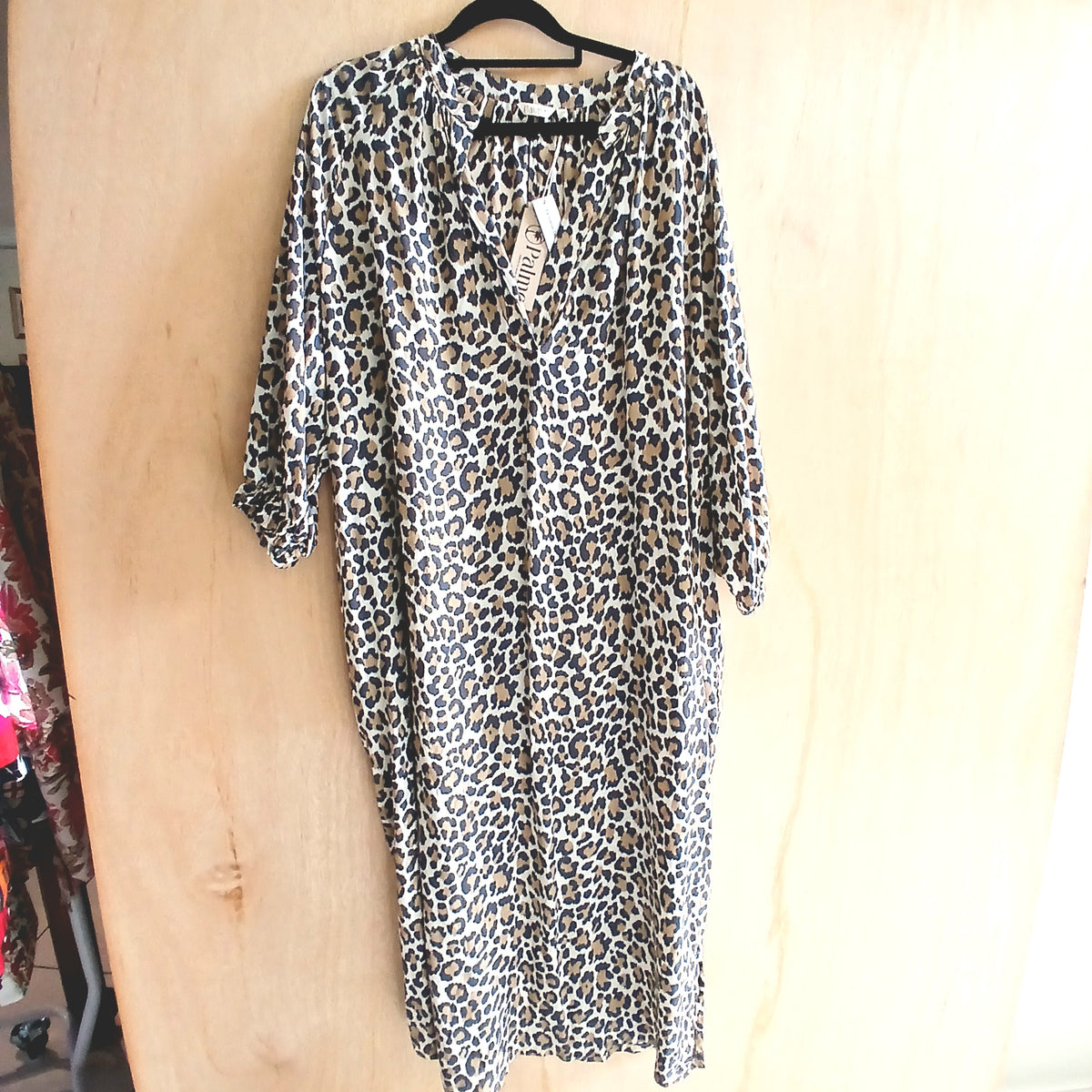 Tunic Viscose Collar Dress Printed 66974 Leopard