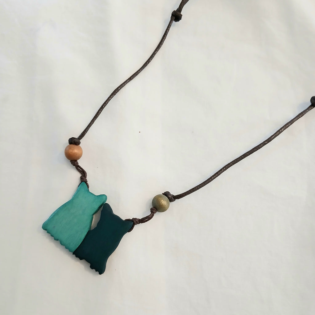 PRE-ORDER Little Wooden Cats Pendant Necklace N7-1995