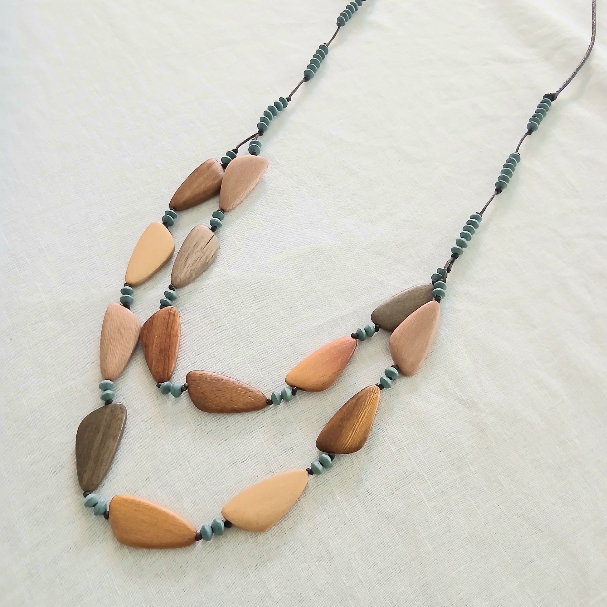 Elegant Earthy Coloured Wooden Beads Necklace N6-5321W