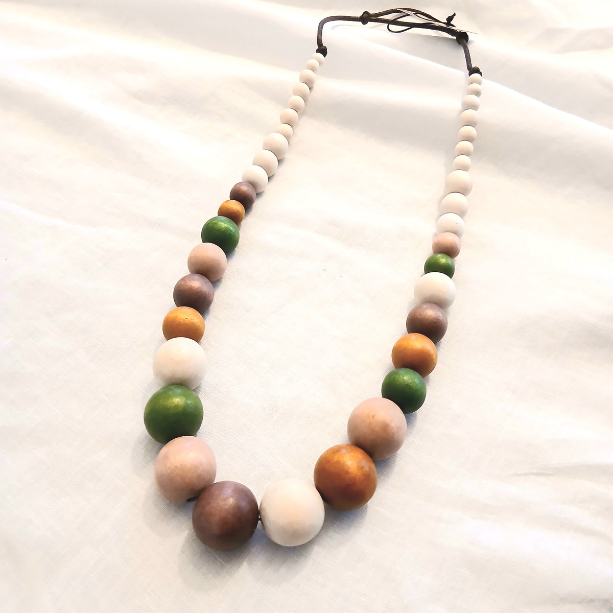 PRE-ORDER Large Round Wooden Beaded Long Necklace N7-1448
