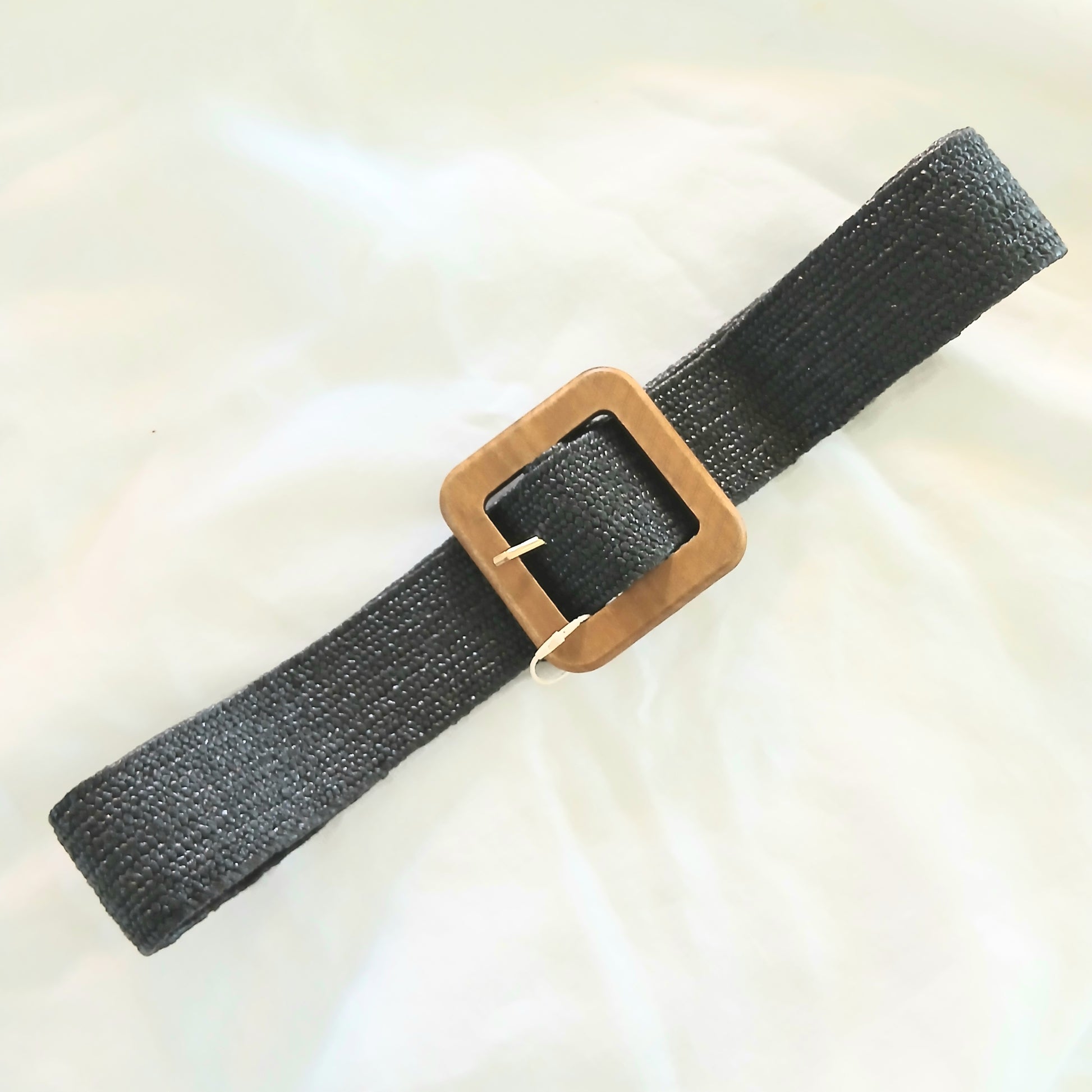 Braided Belt with Wooden Buckle 64186