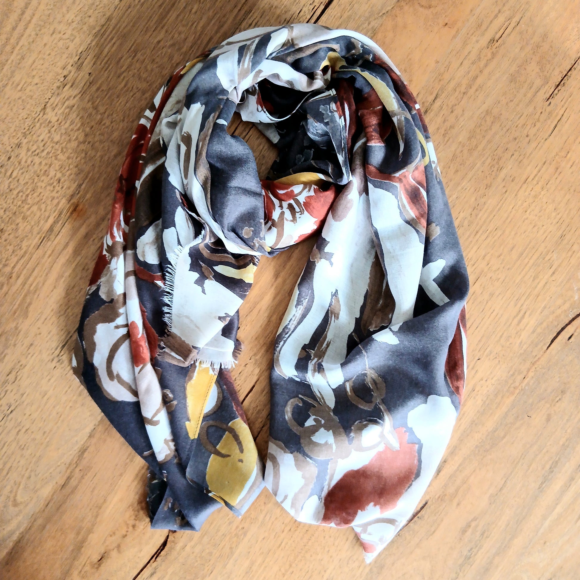 Darker Hues Floral Print Scarf - PPS4119