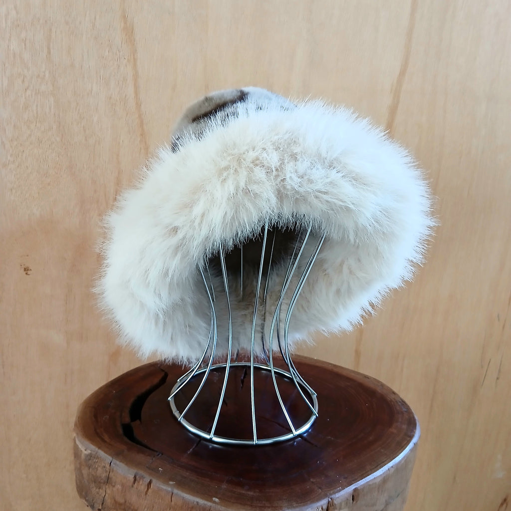 Pre-Order Faux Fur Leopard Bucket Hat with Fur Edge 7527