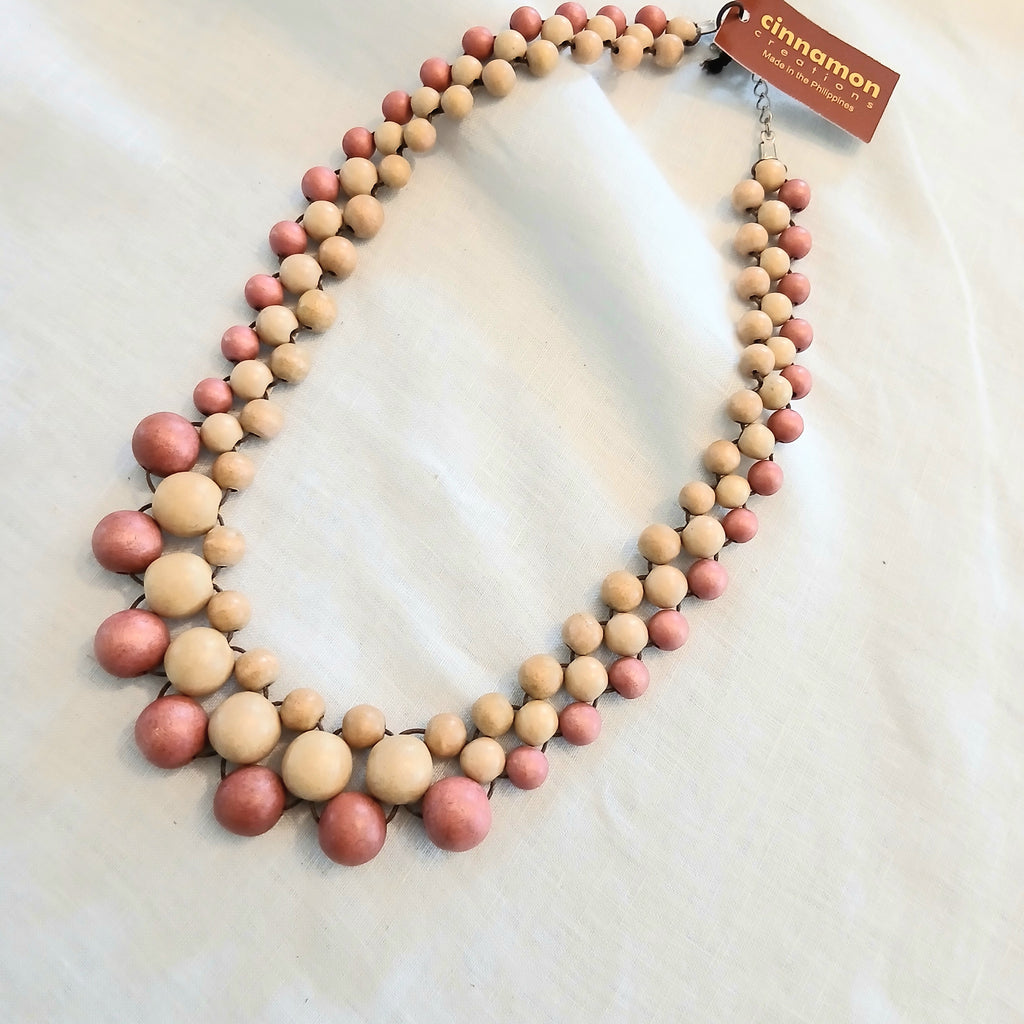 Chunky Natural Wooden Beaded Necklace N6-3567JAK